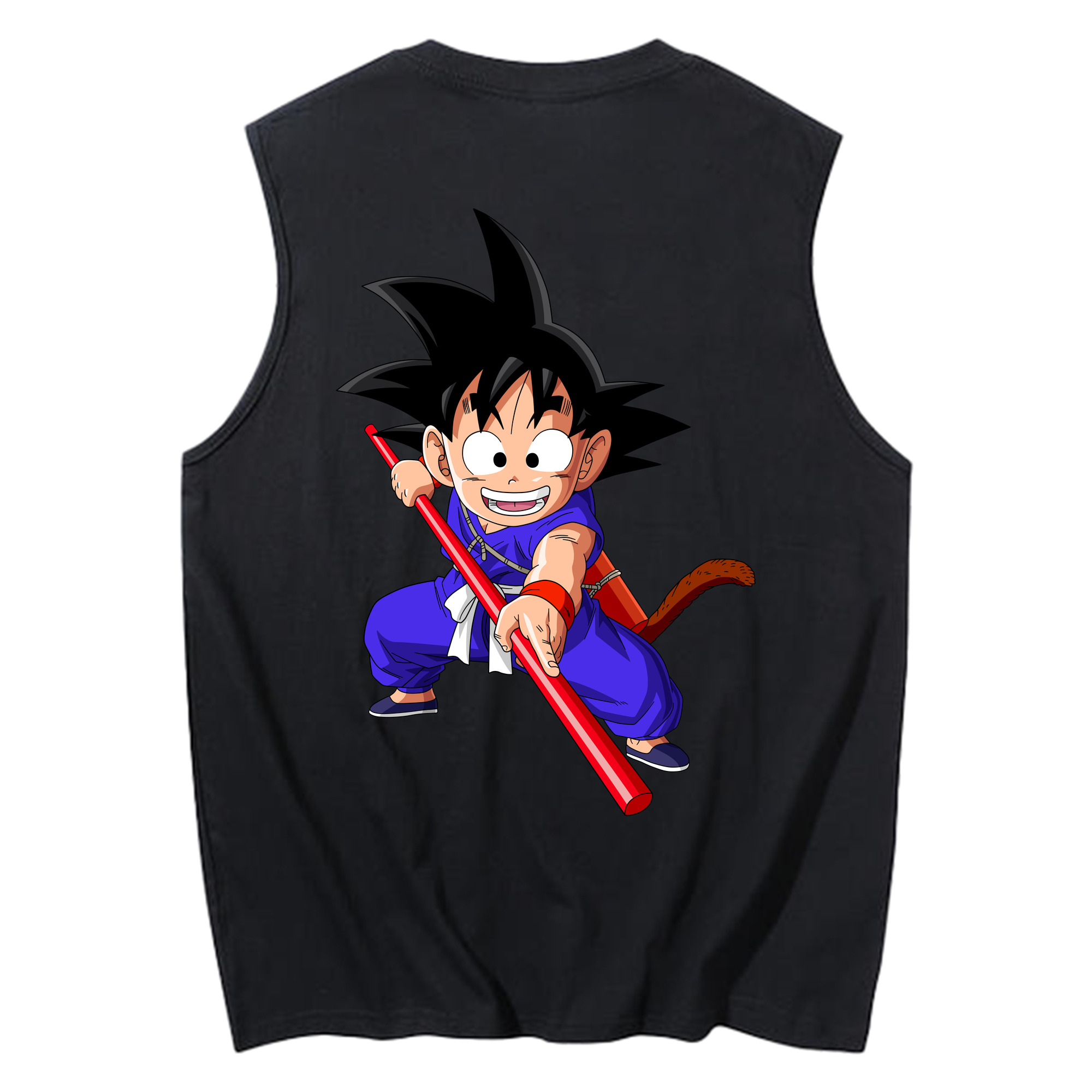 （画像用） ドラゴンボール 孫悟空（そん ごくう）Son Goku カカロット DRAGON BALL Kakarotto コットン100％タンクトップ（背面プリント）