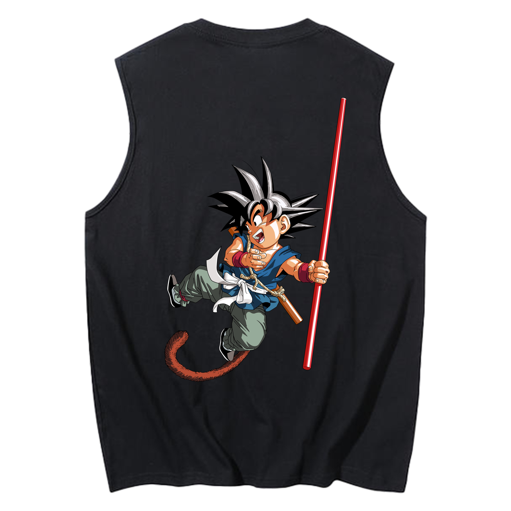 （画像用） ドラゴンボール 孫悟空（そん ごくう）Son Goku カカロット DRAGON BALL Kakarotto コットン100％タンクトップ（背面プリント）