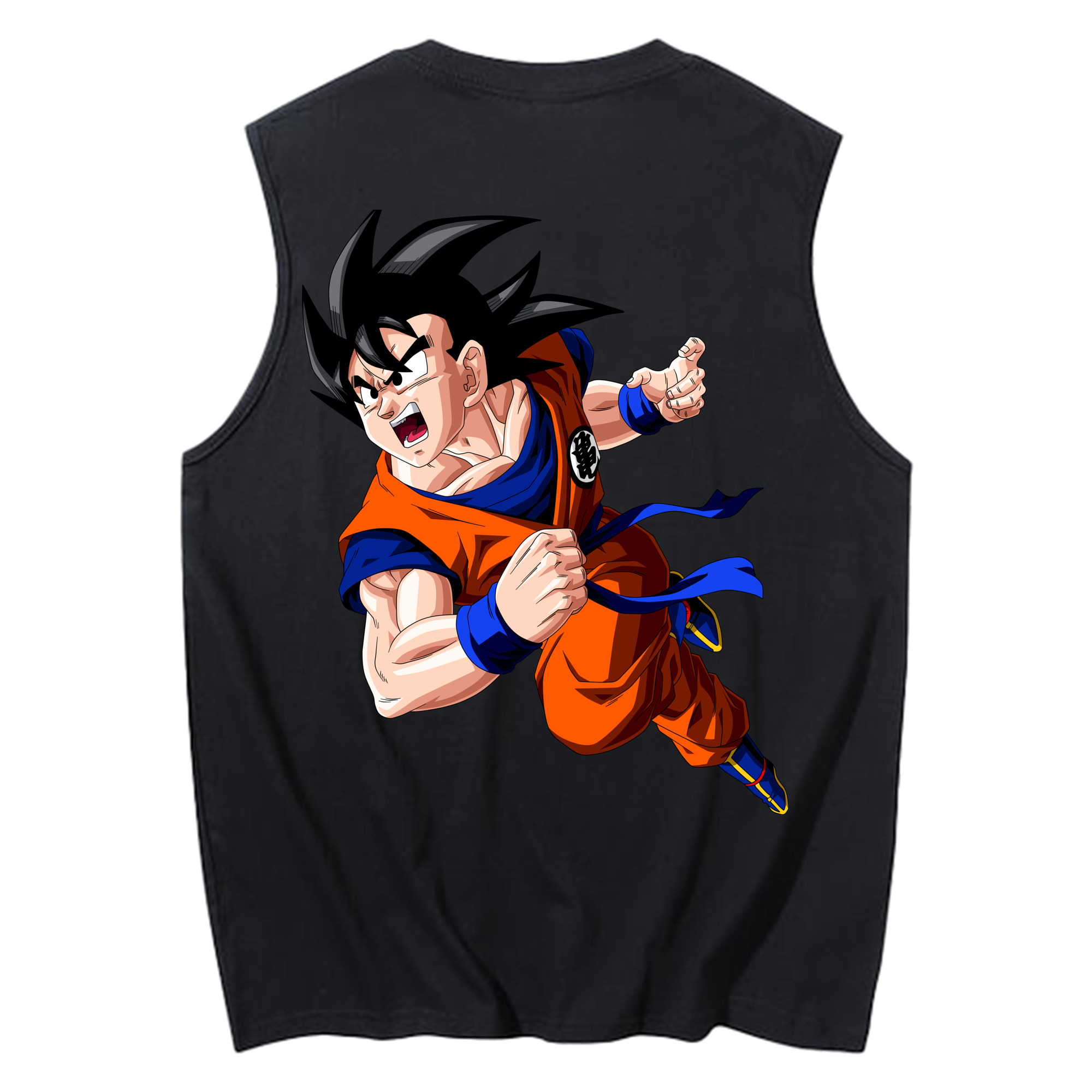 （画像用） ドラゴンボール 孫悟空（そん ごくう）Son Goku カカロット DRAGON BALL Kakarotto コットン100％タンクトップ（背面プリント）
