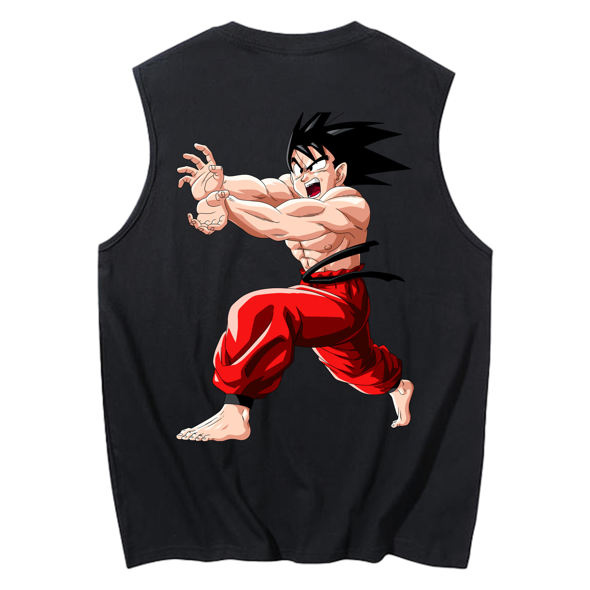 （画像用） ドラゴンボール 孫悟空（そん ごくう）Son Goku カカロット DRAGON BALL Kakarotto コットン100％タンクトップ（背面プリント）