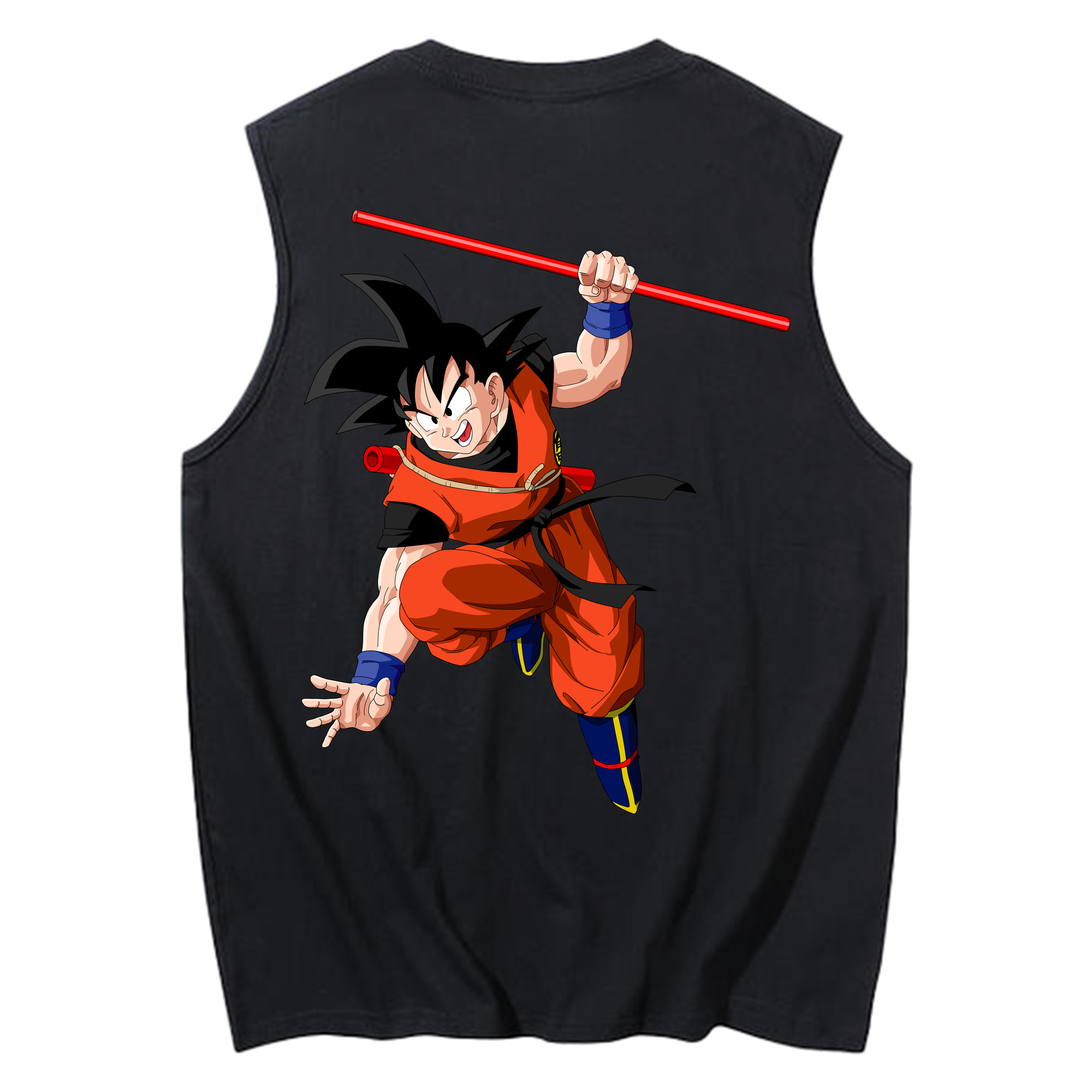 （画像用） ドラゴンボール 孫悟空（そん ごくう）Son Goku カカロット DRAGON BALL Kakarotto コットン100％タンクトップ（背面プリント）