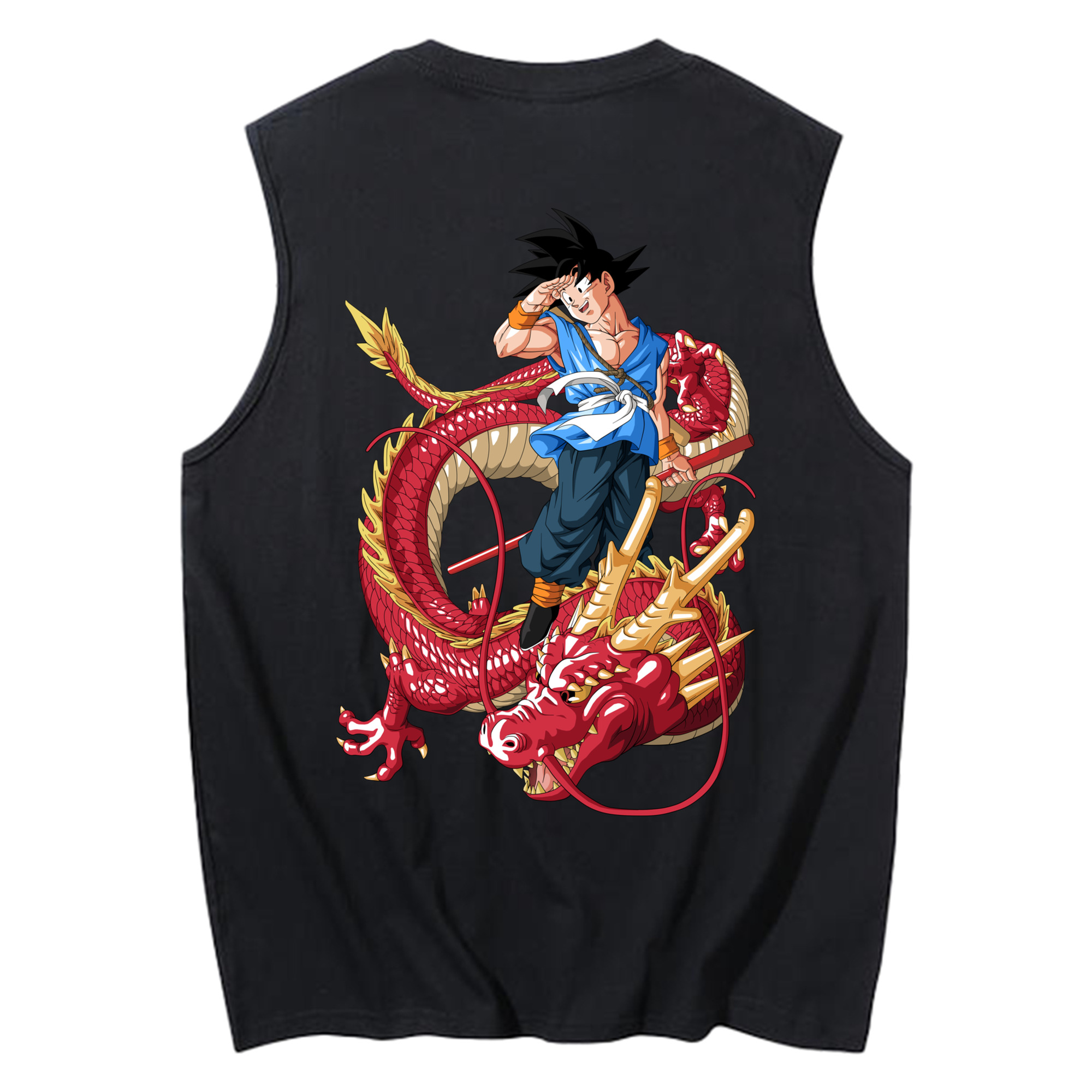 （画像用） ドラゴンボール 孫悟空（そん ごくう）Son Goku カカロット DRAGON BALL Kakarotto コットン100％タンクトップ（背面プリント）