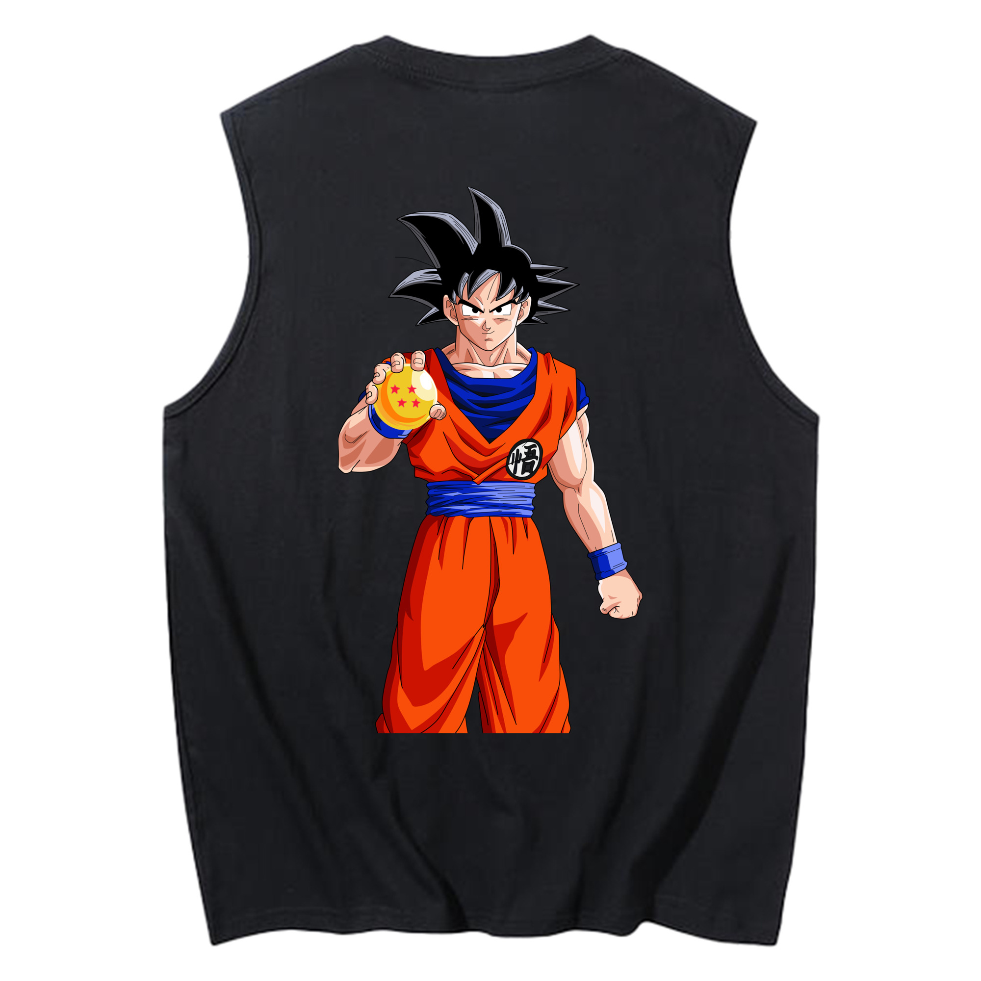 （画像用） ドラゴンボール 孫悟空（そん ごくう）Son Goku カカロット DRAGON BALL Kakarotto コットン100％タンクトップ（背面プリント）