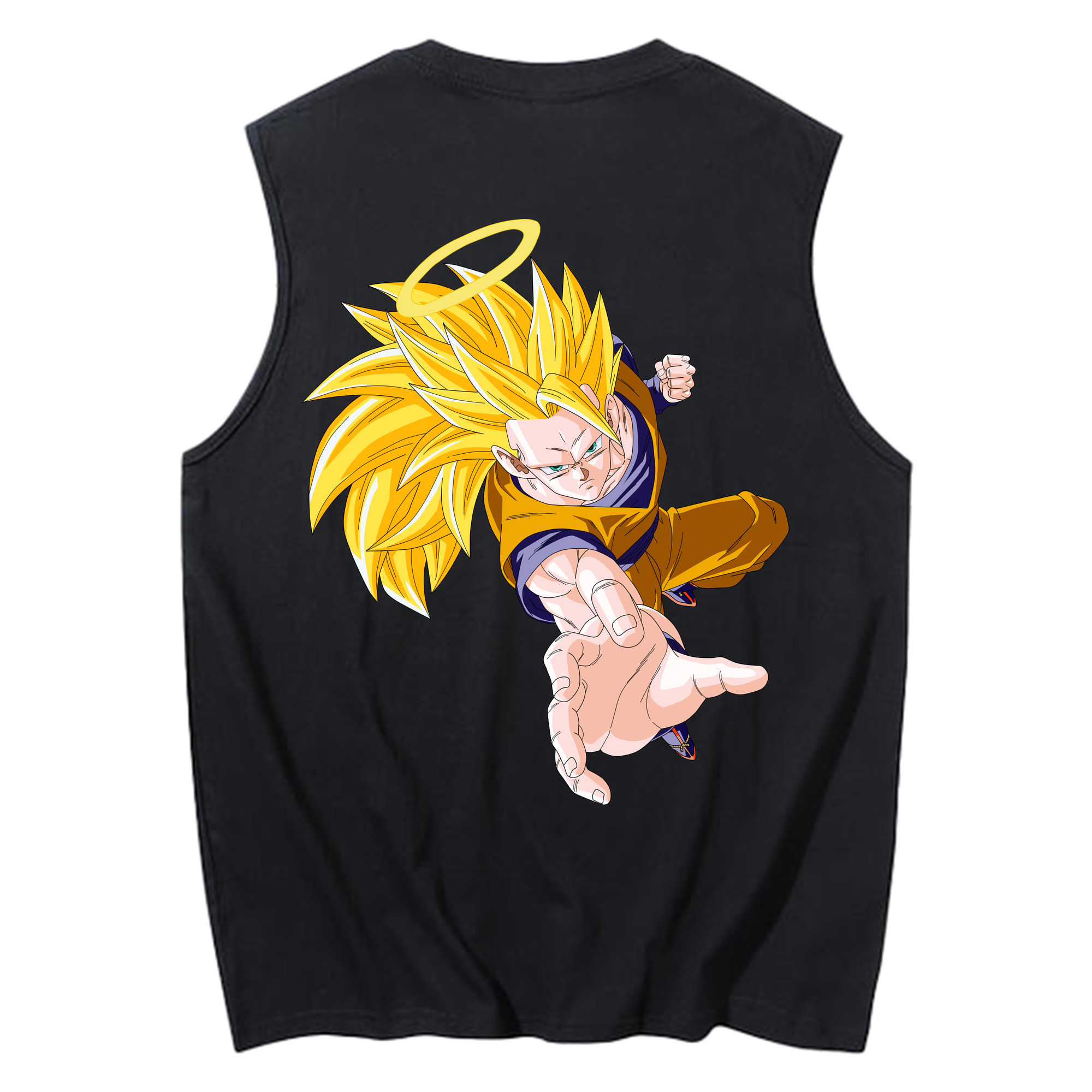 （画像用） ドラゴンボール 孫悟空（そん ごくう）Son Goku カカロット DRAGON BALL Kakarotto コットン100％タンクトップ（背面プリント）