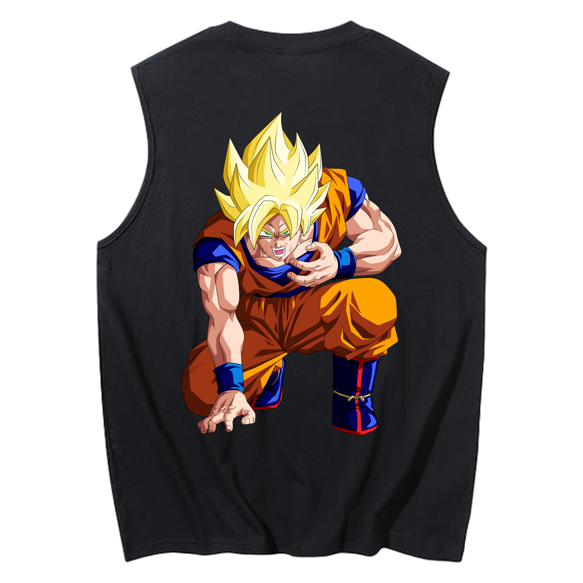 （画像用） ドラゴンボール 孫悟空（そん ごくう）Son Goku カカロット DRAGON BALL Kakarotto コットン100％タンクトップ（背面プリント）