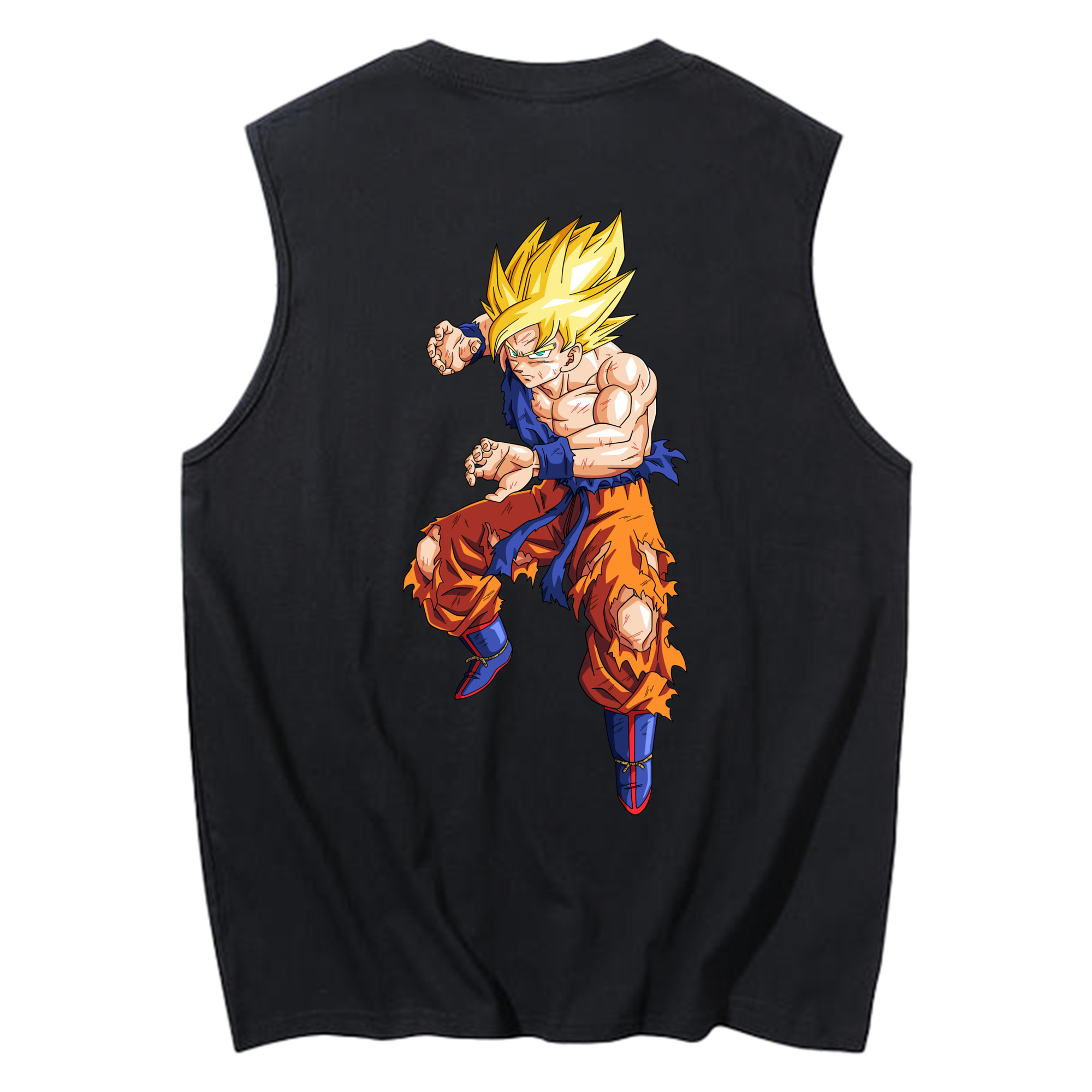 （画像用） ドラゴンボール 孫悟空（そん ごくう）Son Goku カカロット DRAGON BALL Kakarotto コットン100％タンクトップ（背面プリント）