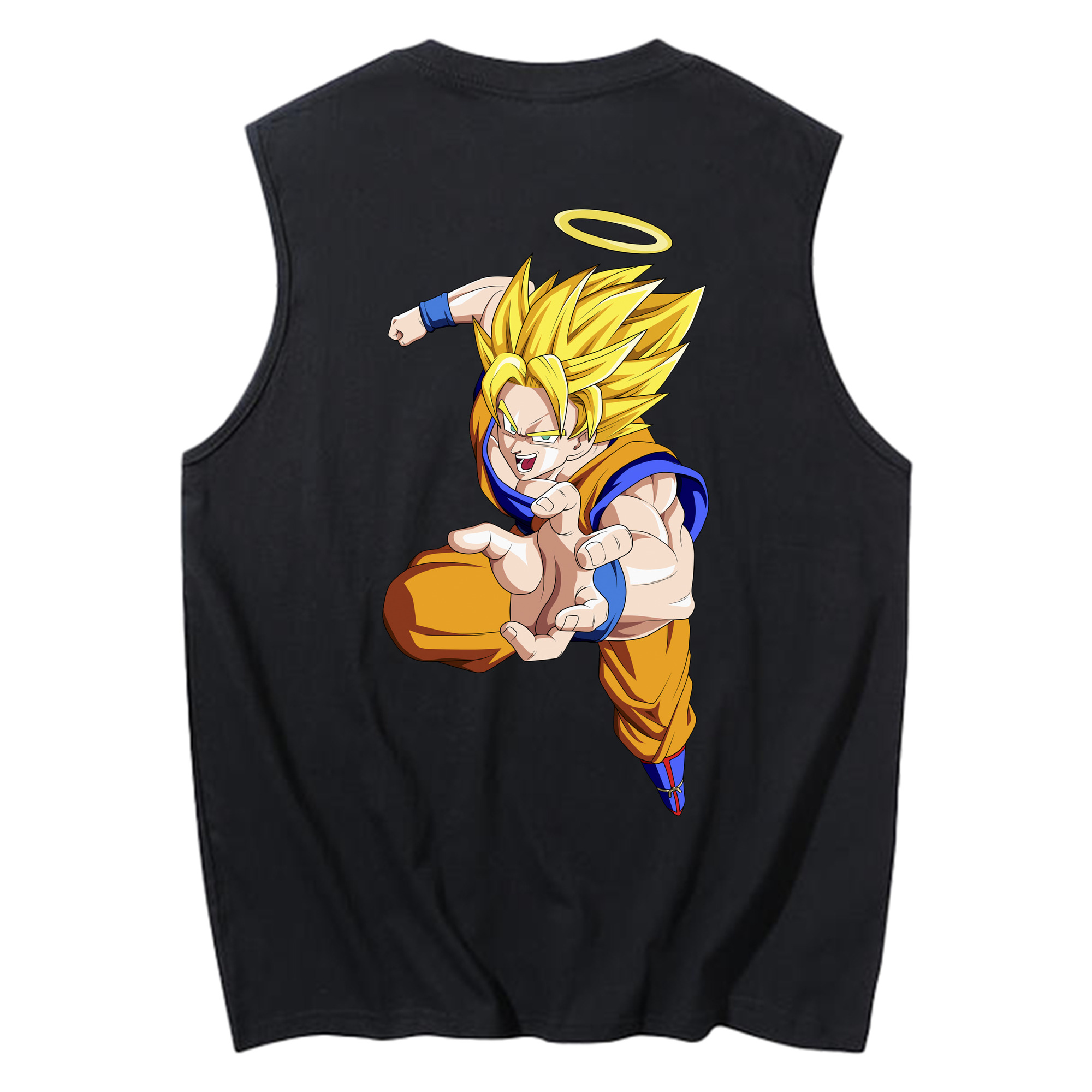 （画像用） ドラゴンボール 孫悟空（そん ごくう）Son Goku カカロット DRAGON BALL Kakarotto コットン100％タンクトップ（背面プリント）