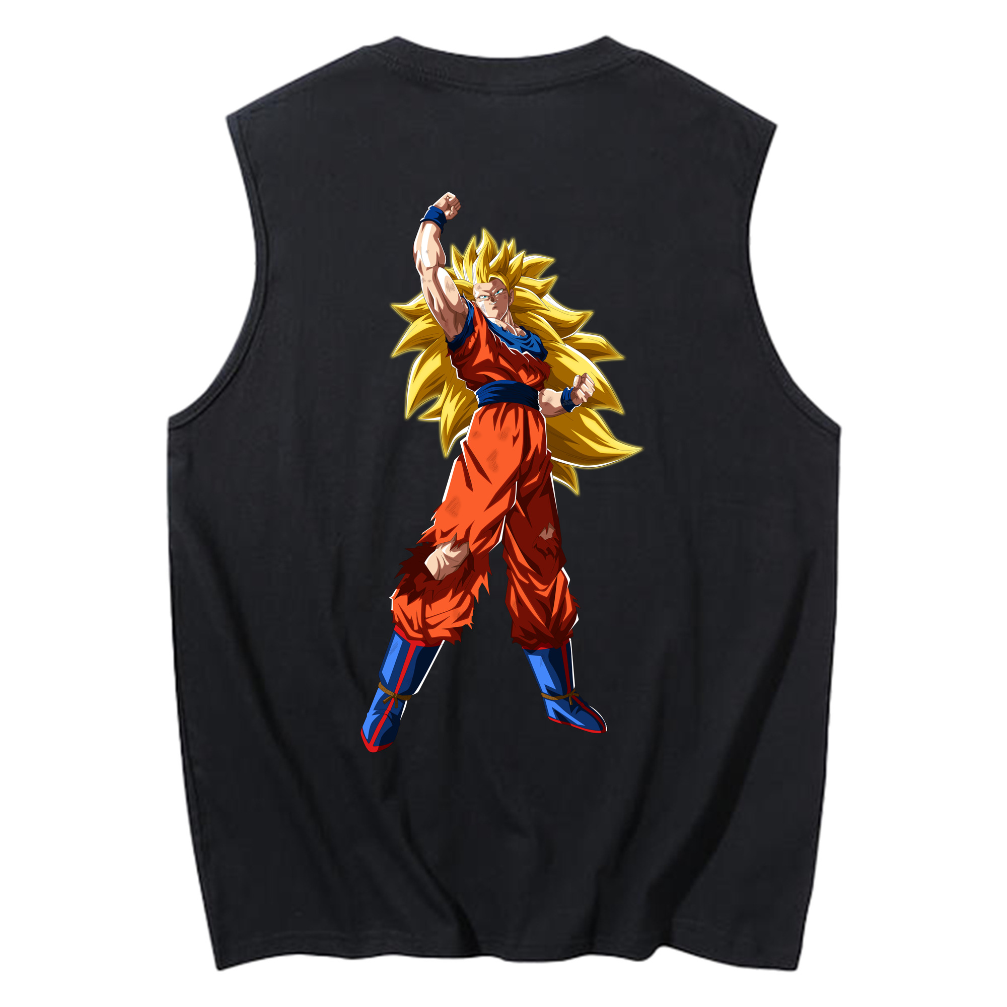 （画像用） ドラゴンボール 孫悟空（そん ごくう）Son Goku カカロット DRAGON BALL Kakarotto コットン100％タンクトップ（背面プリント）