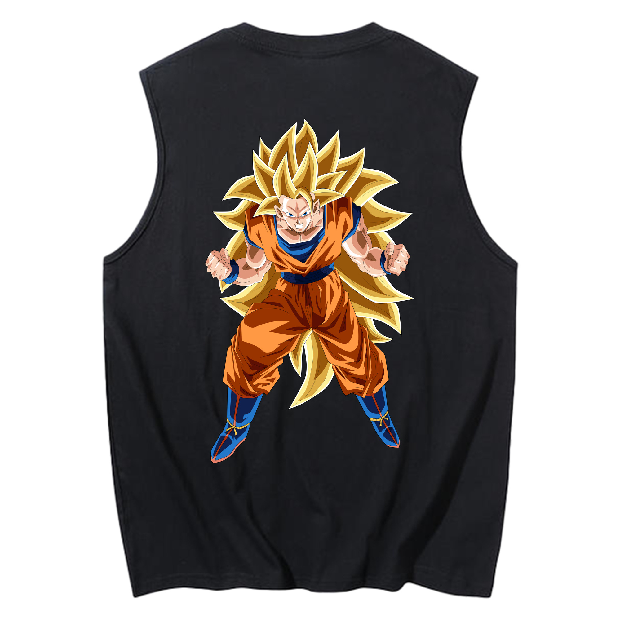 （画像用） ドラゴンボール 孫悟空（そん ごくう）Son Goku カカロット DRAGON BALL Kakarotto コットン100％タンクトップ（背面プリント）