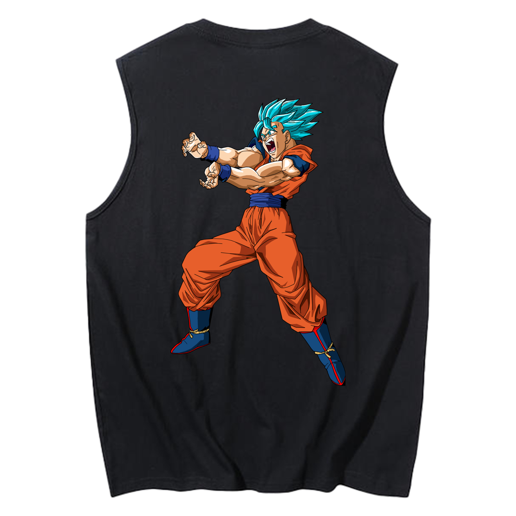 （画像用） ドラゴンボール 孫悟空（そん ごくう）Son Goku カカロット DRAGON BALL Kakarotto コットン100％タンクトップ（背面プリント）