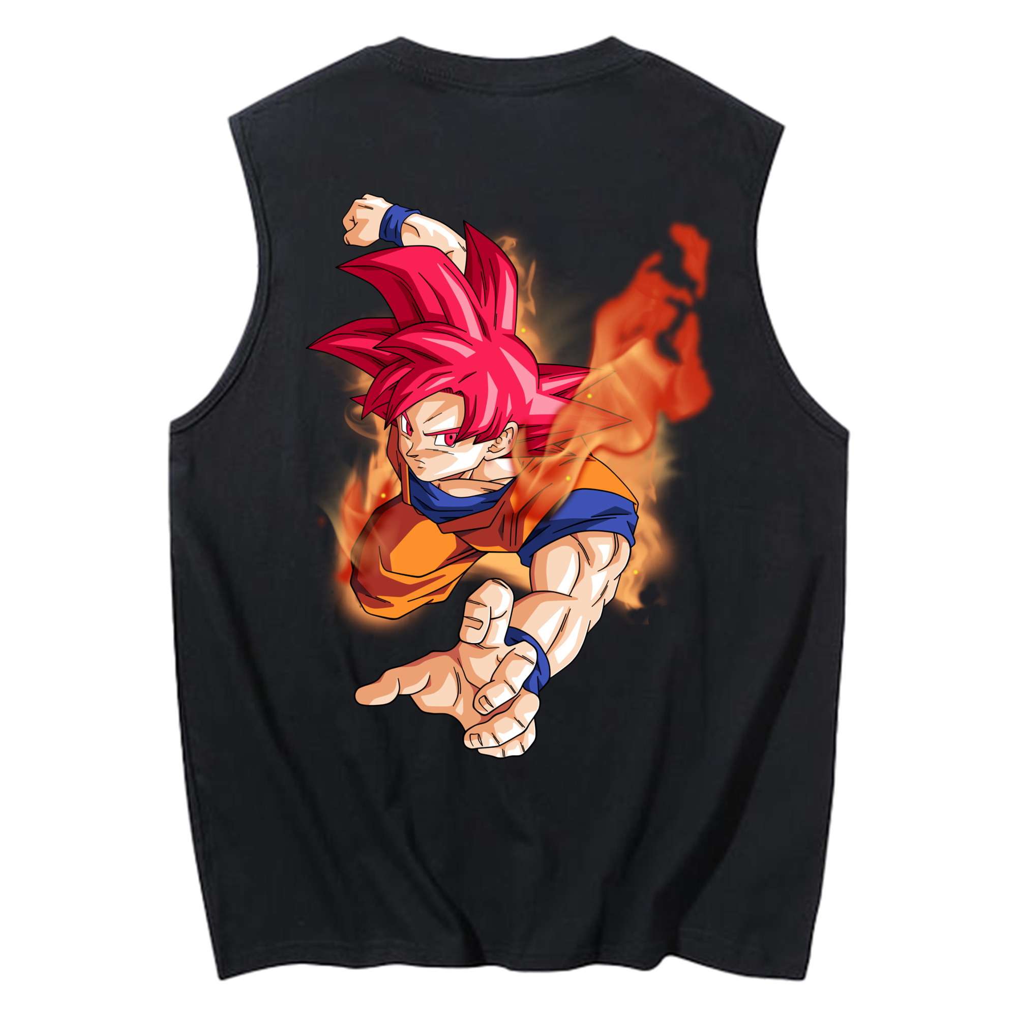 （画像用） ドラゴンボール 孫悟空（そん ごくう）Son Goku カカロット DRAGON BALL Kakarotto コットン100％タンクトップ（背面プリント）
