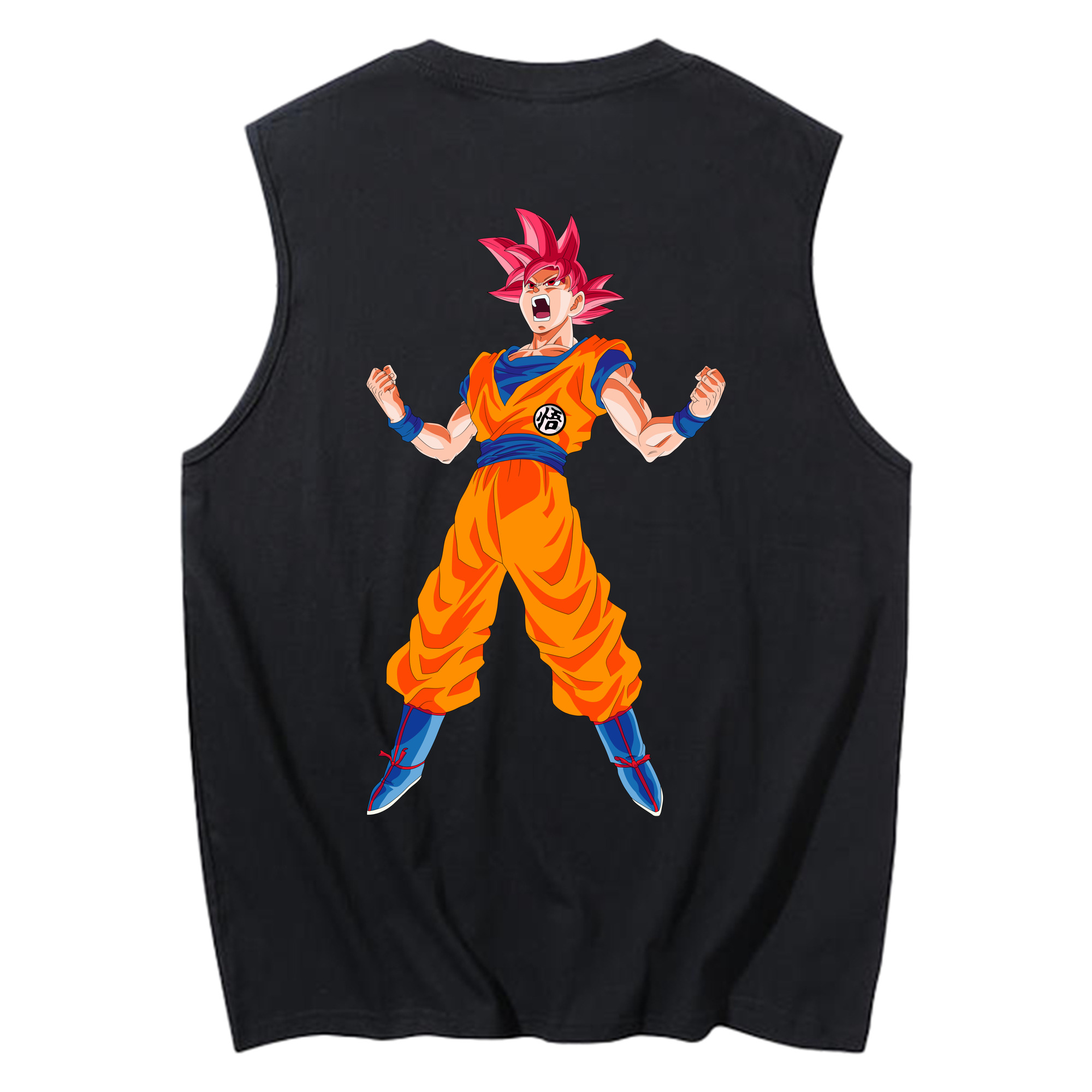 （画像用） ドラゴンボール 孫悟空（そん ごくう）Son Goku カカロット DRAGON BALL Kakarotto コットン100％タンクトップ（背面プリント）