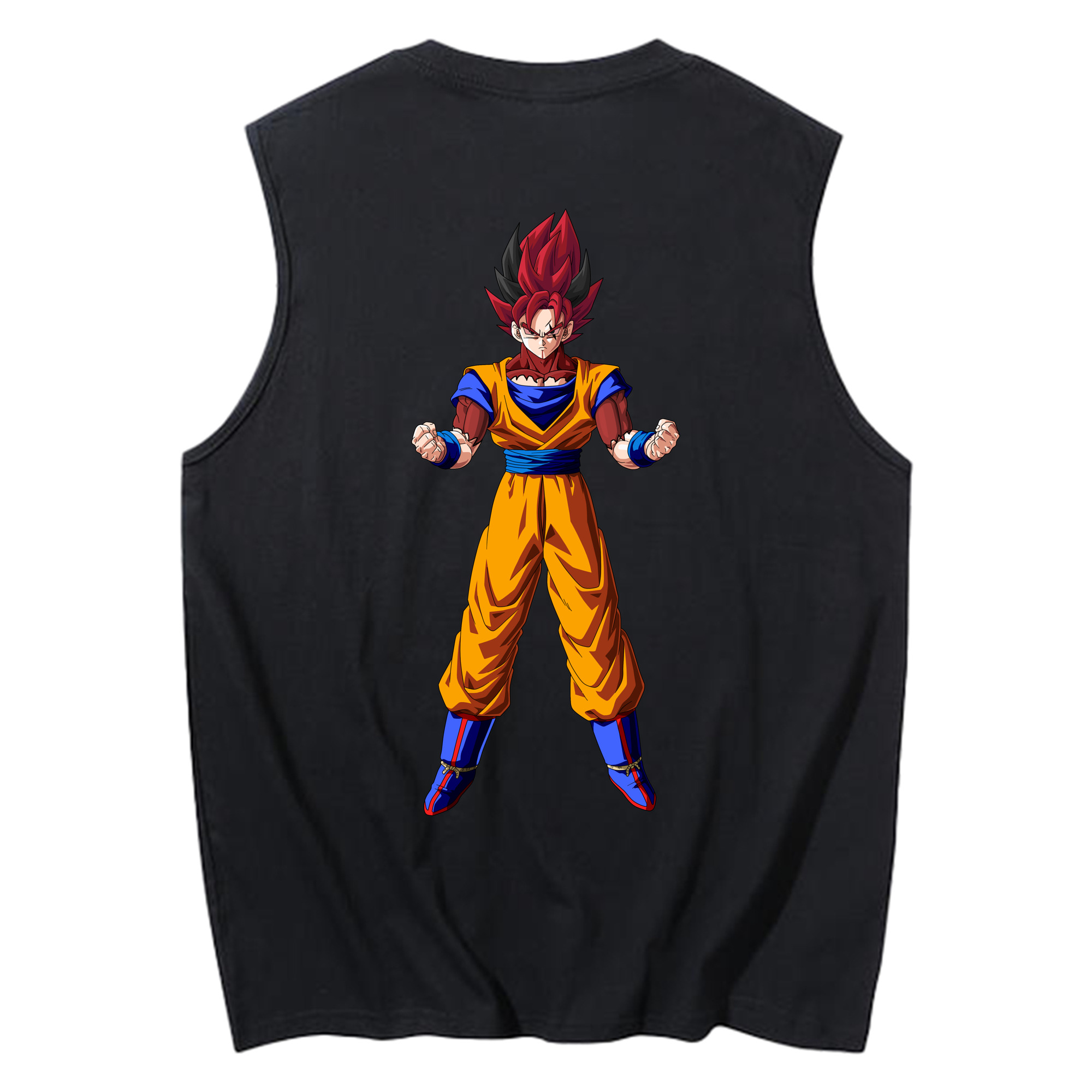 （画像用） ドラゴンボール 孫悟空（そん ごくう）Son Goku カカロット DRAGON BALL Kakarotto コットン100％タンクトップ（背面プリント）