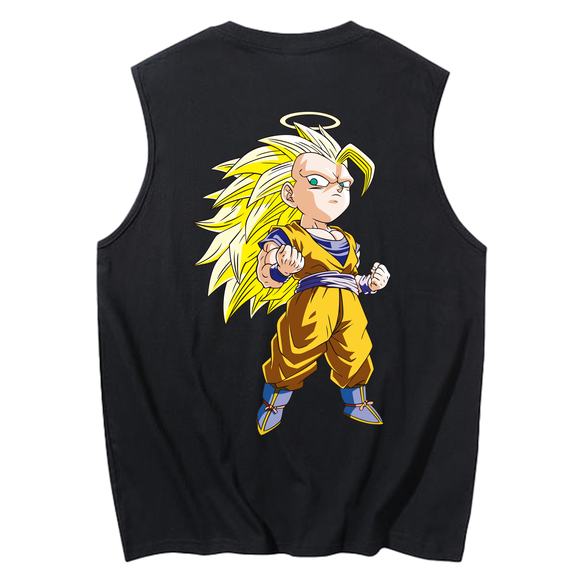 （画像用） ドラゴンボール 孫悟空（そん ごくう）Son Goku カカロット DRAGON BALL Kakarotto コットン100％タンクトップ（背面プリント）