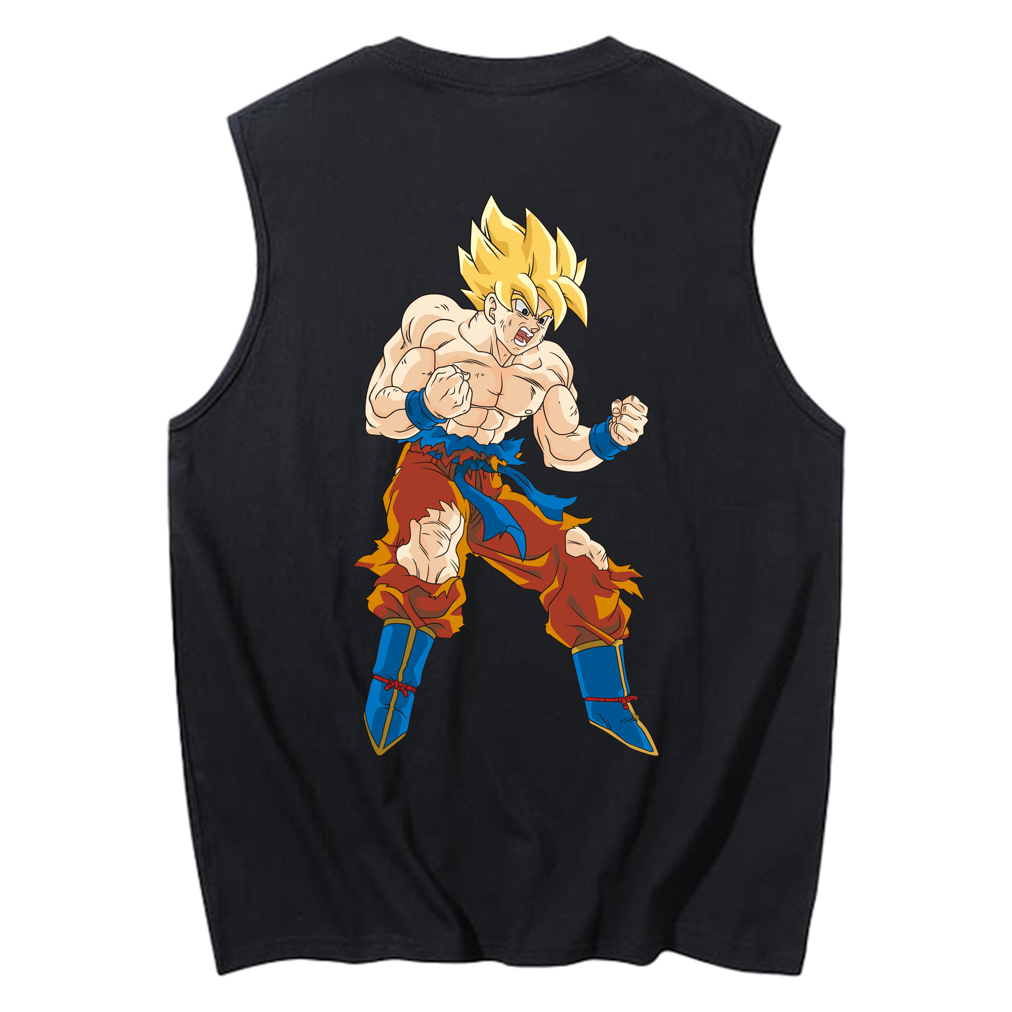 （画像用） ドラゴンボール 孫悟空（そん ごくう）Son Goku カカロット DRAGON BALL Kakarotto コットン100％タンクトップ（背面プリント）