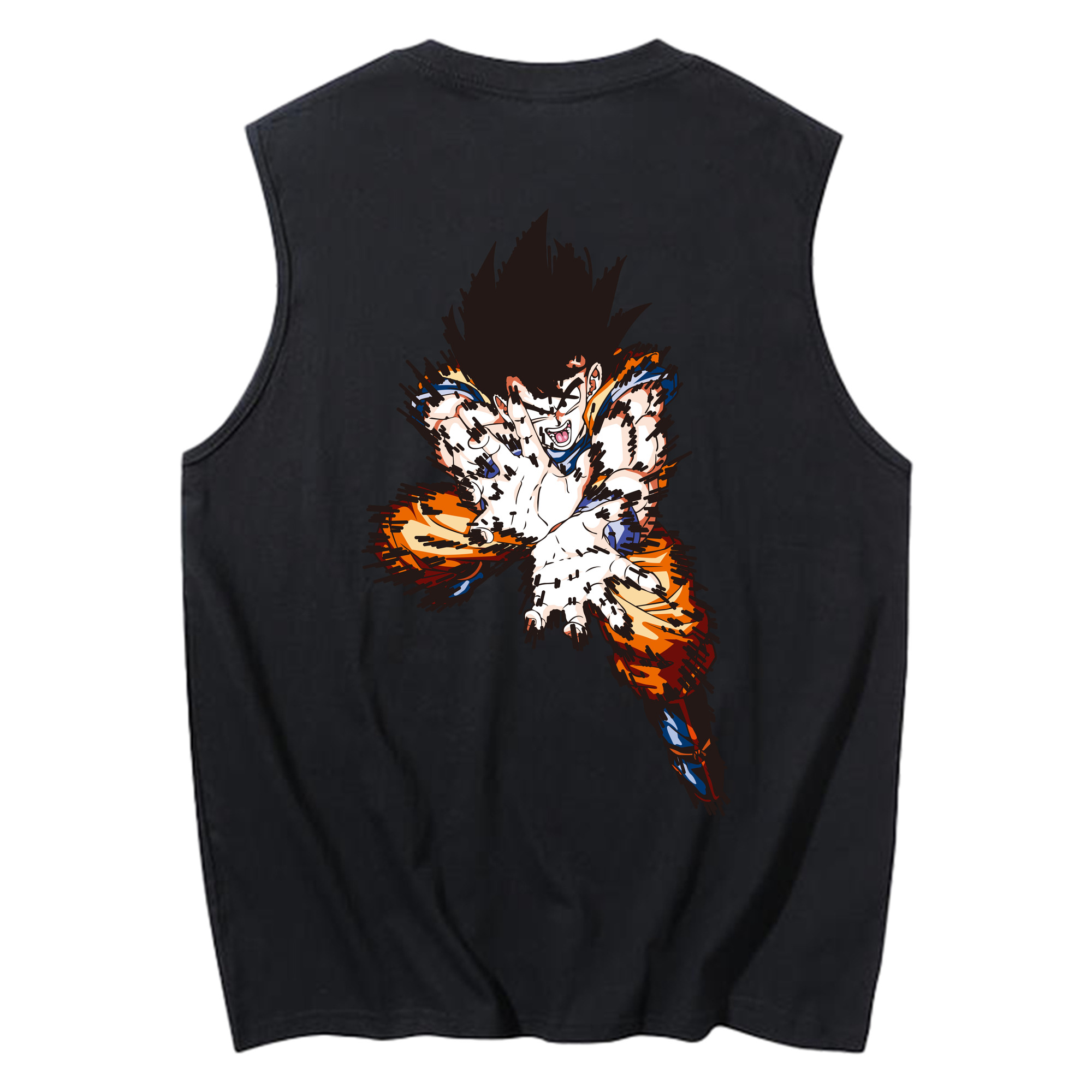（画像用） ドラゴンボール 孫悟空（そん ごくう）Son Goku カカロット DRAGON BALL Kakarotto コットン100％タンクトップ（背面プリント）