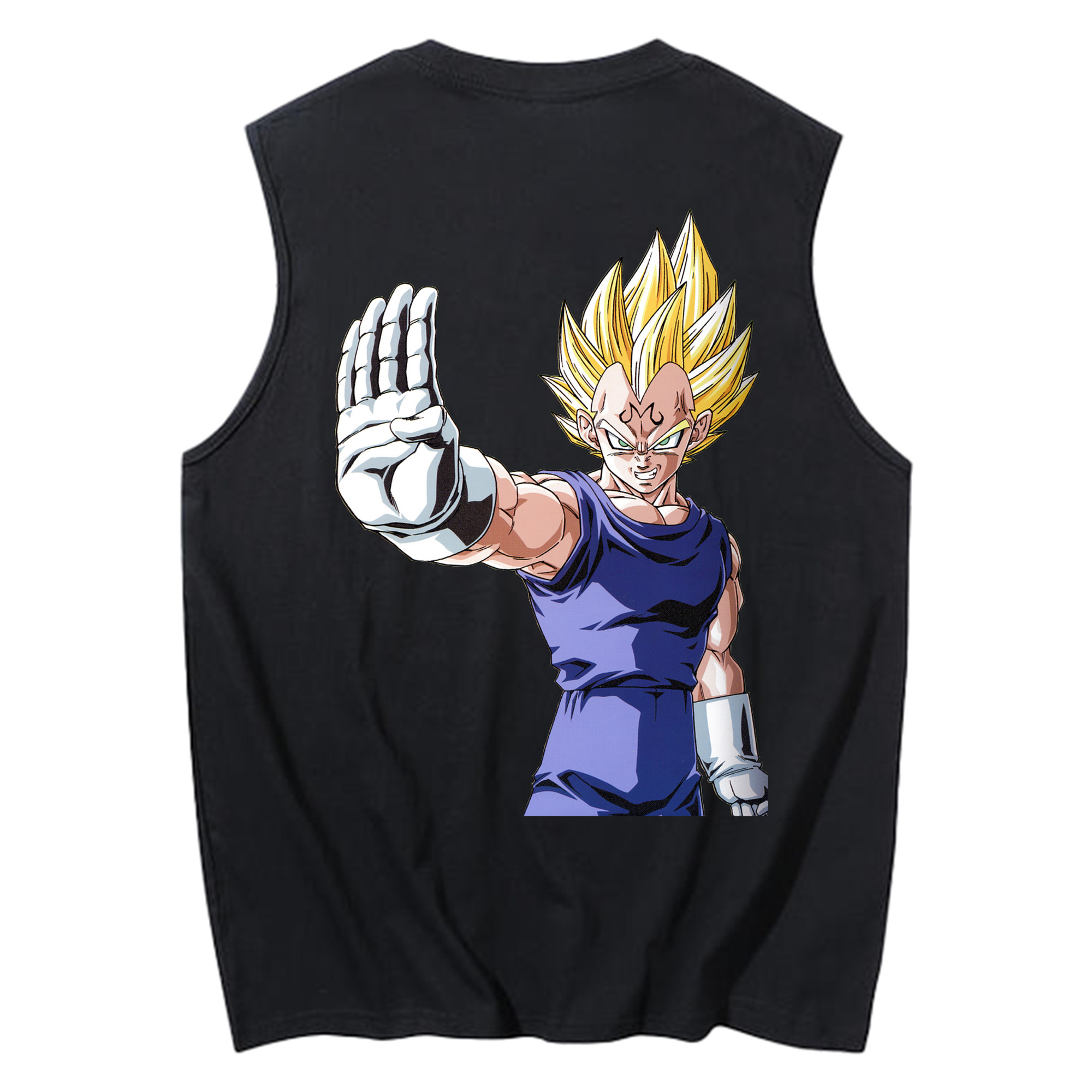 （画像用） ドラゴンボール ベジータ四世（Bejīta Yonsei）DRAGON BALL Vegeta IV コットン100％タンクトップ（背面プリント）