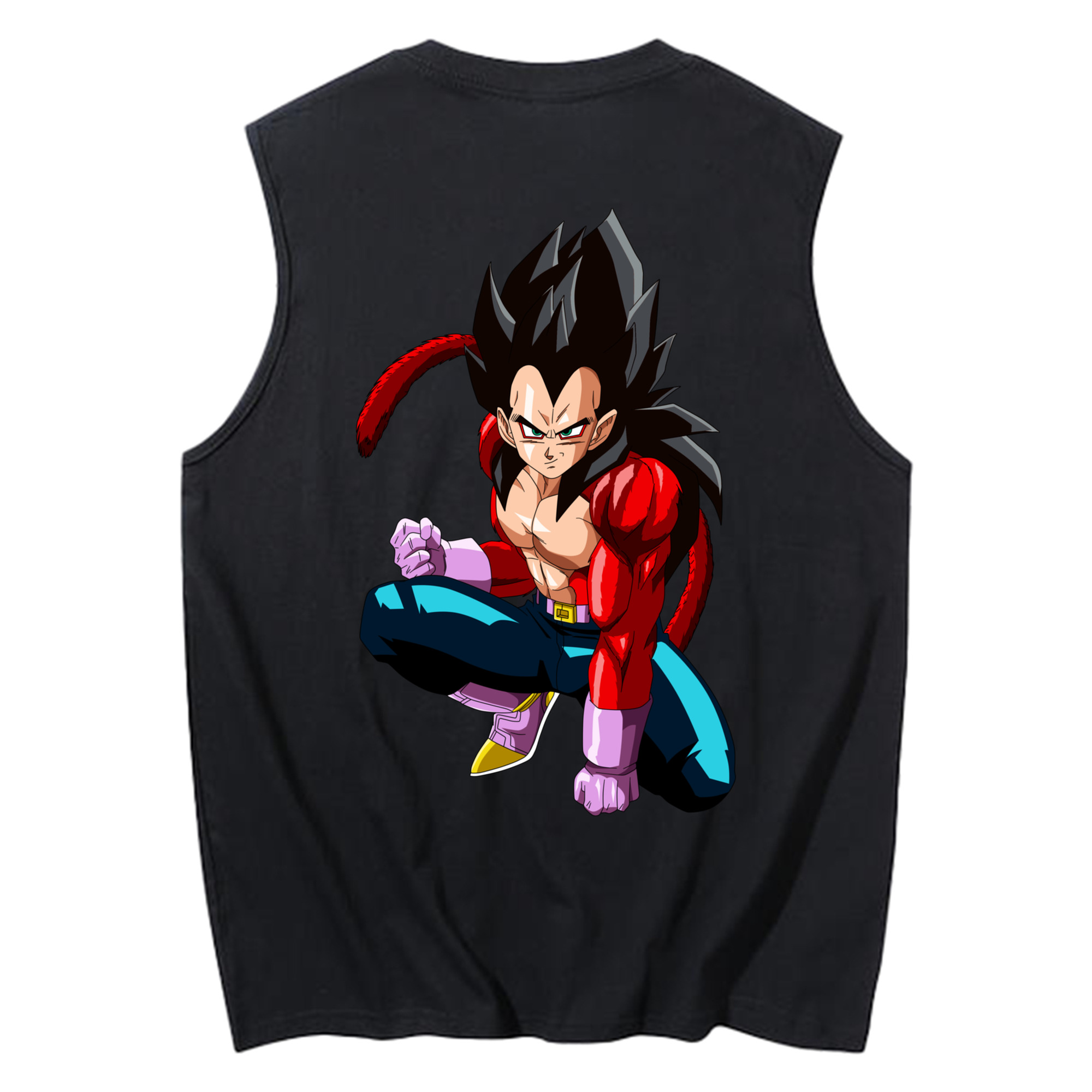 （画像用） ドラゴンボール ベジータ四世（Bejīta Yonsei）DRAGON BALL Vegeta IV コットン100％タンクトップ（背面プリント）