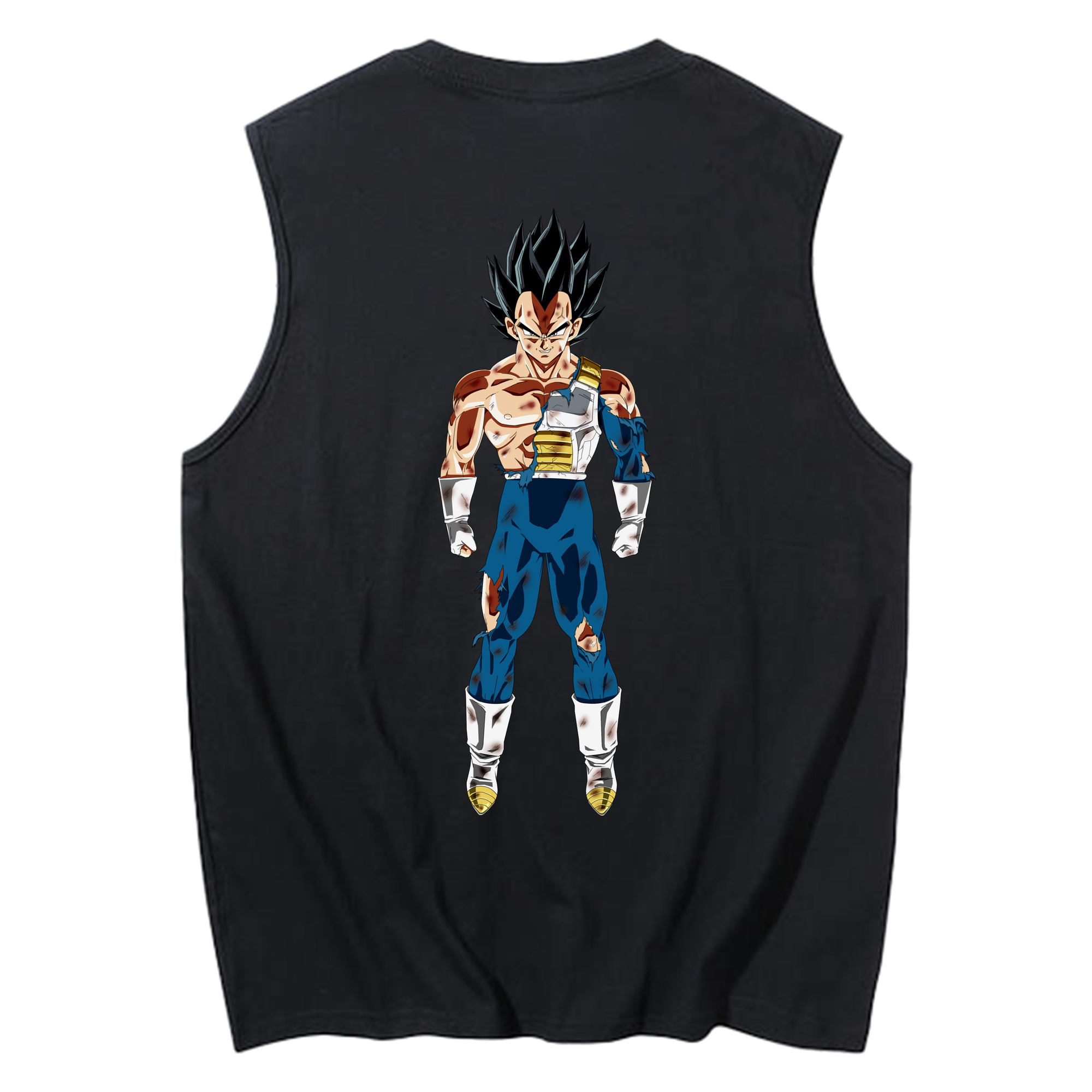 （画像用） ドラゴンボール ベジータ四世（Bejīta Yonsei）DRAGON BALL Vegeta IV コットン100％タンクトップ（背面プリント）