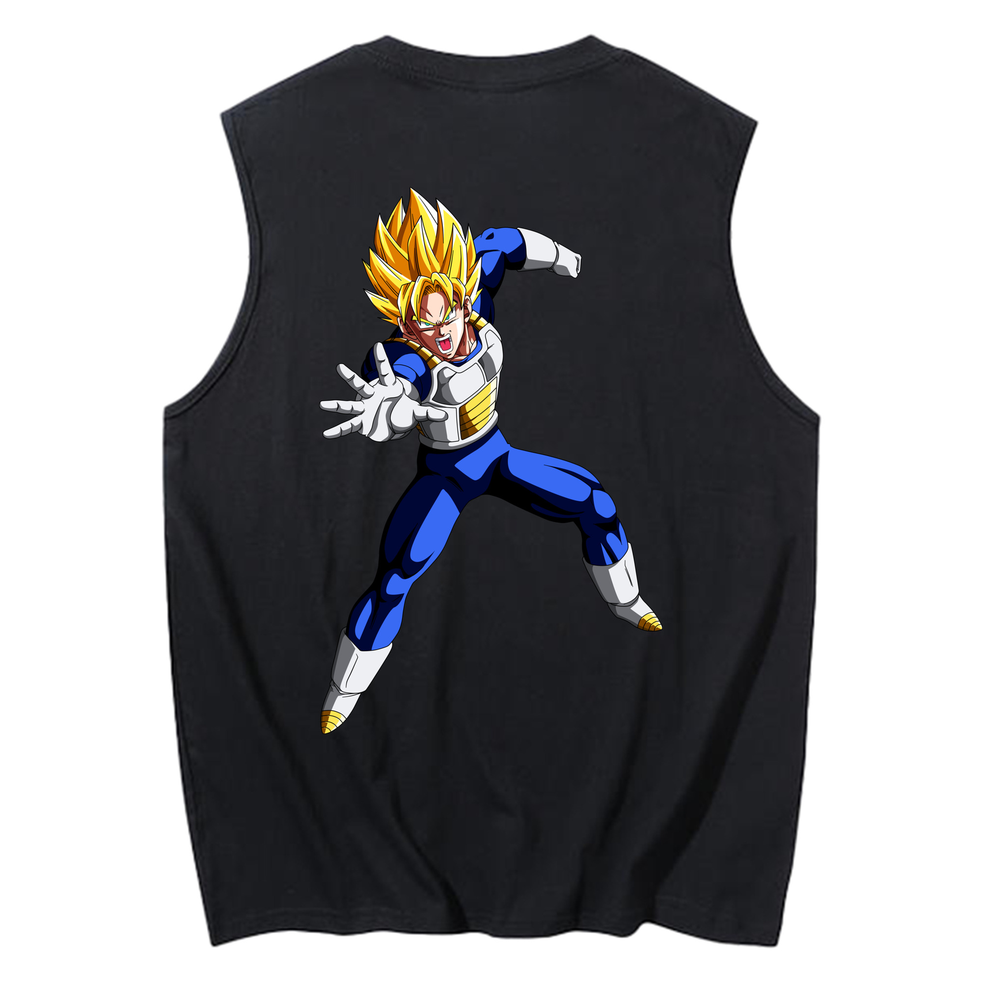 （画像用） ドラゴンボール ベジータ四世（Bejīta Yonsei）DRAGON BALL Vegeta IV コットン100％タンクトップ（背面プリント）