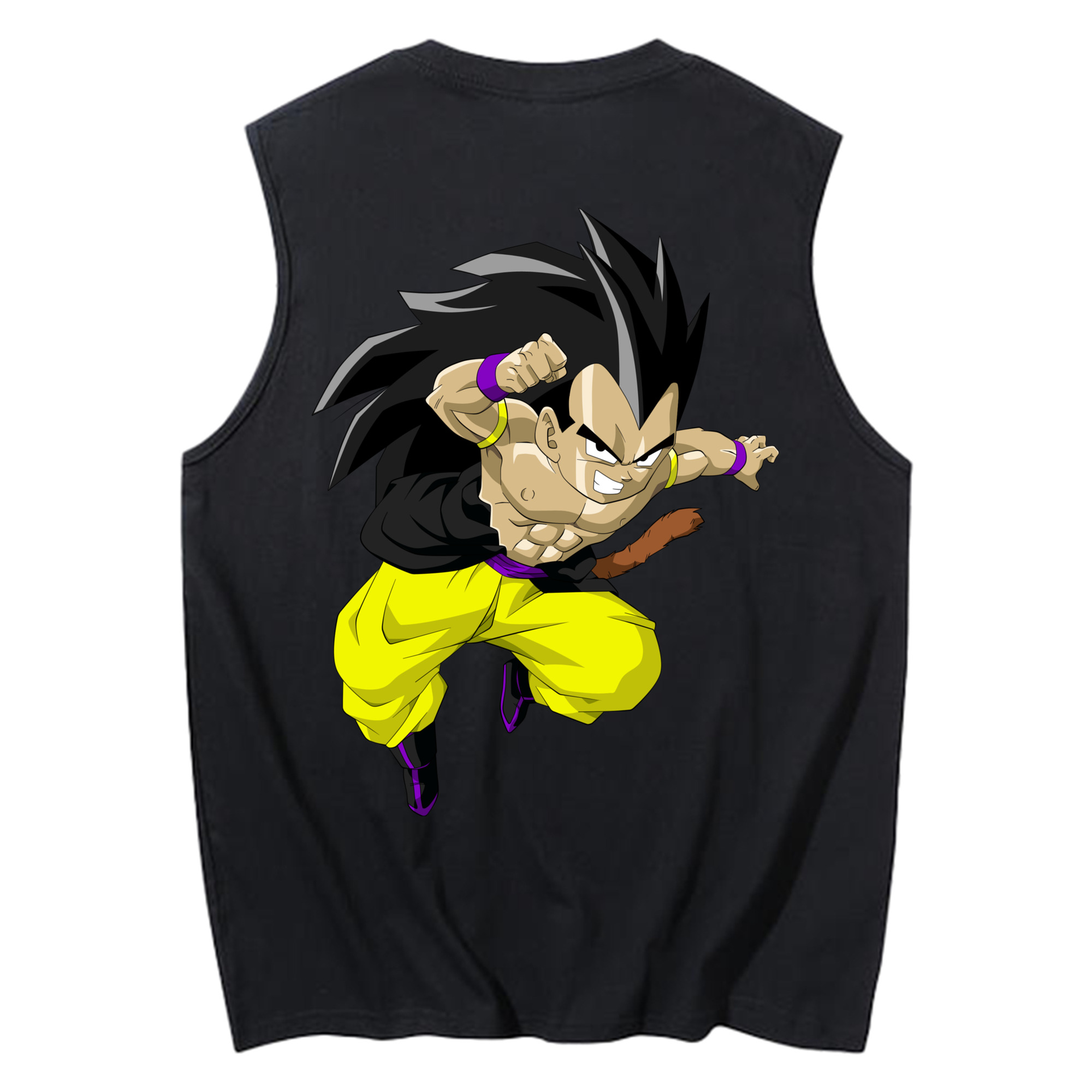 （画像用） ドラゴンボール ベジータ四世（Bejīta Yonsei）DRAGON BALL Vegeta IV コットン100％タンクトップ（背面プリント）