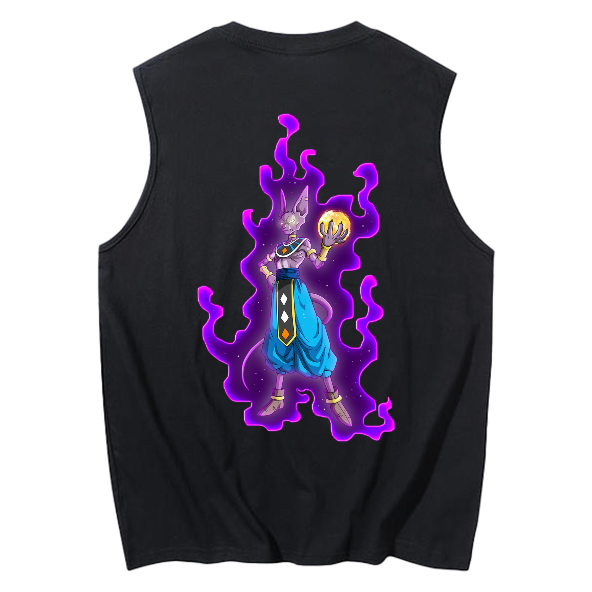 （画像用） ドラゴンボール ビルス 破壊神ビルス DRAGON BALL Beerus Birusu コットン100％タンクトップ（背面プリント）