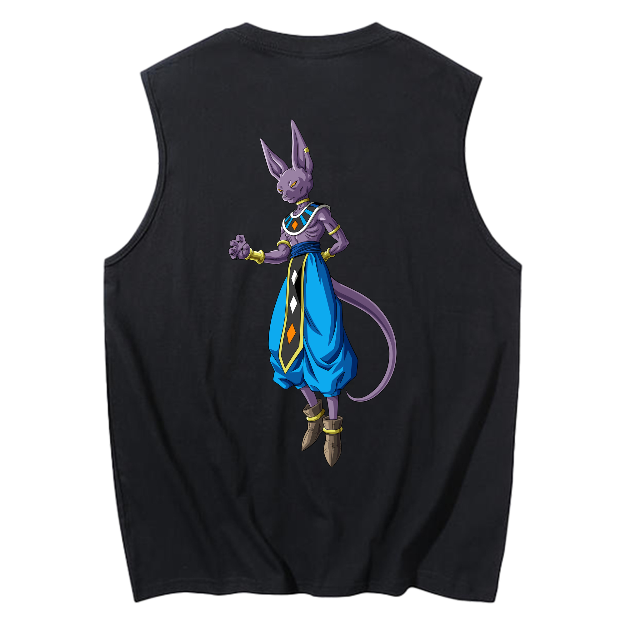 （画像用） ドラゴンボール ビルス 破壊神ビルス DRAGON BALL Beerus Birusu コットン100％タンクトップ（背面プリント）