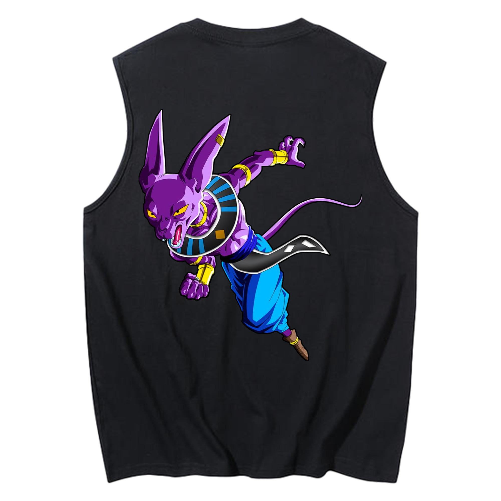 （画像用） ドラゴンボール ビルス 破壊神ビルス DRAGON BALL Beerus Birusu コットン100％タンクトップ（背面プリント）