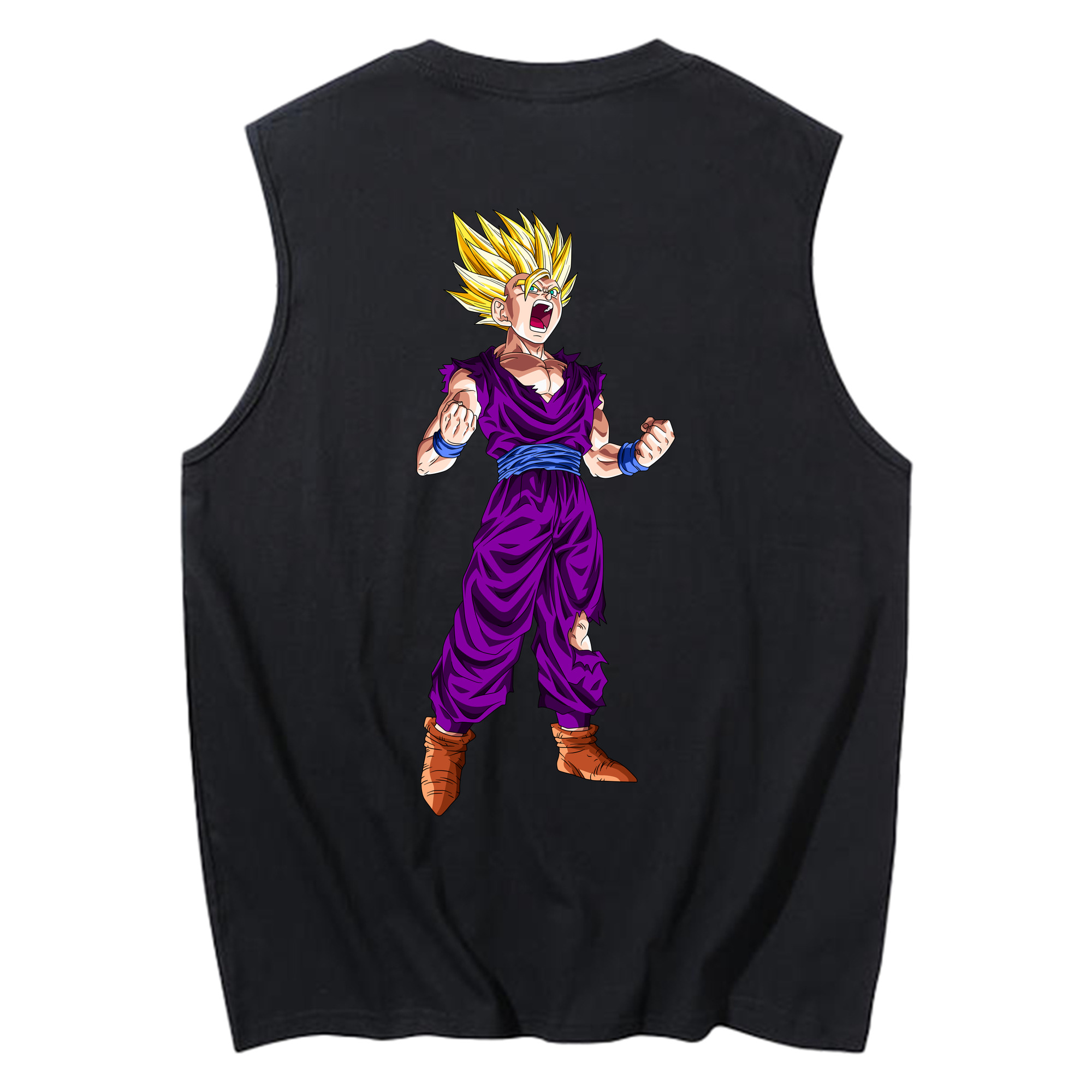 （画像用） ドラゴンボール 孫 悟飯（そんごはん）DRAGON BALL Son Gohan コットン100％タンクトップ（背面プリント）
