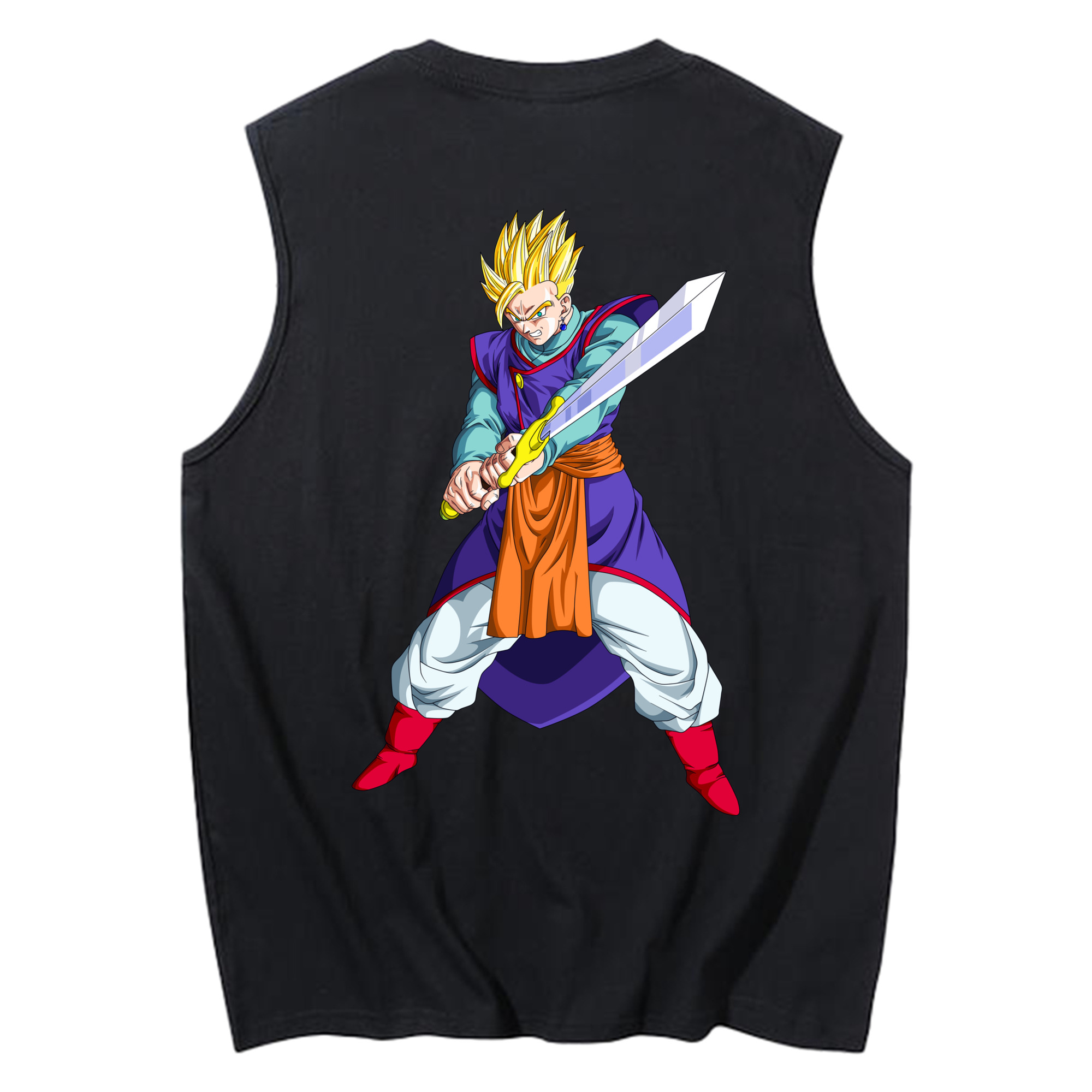 （画像用） ドラゴンボール 孫 悟飯（そんごはん）DRAGON BALL Son Gohan コットン100％タンクトップ（背面プリント）