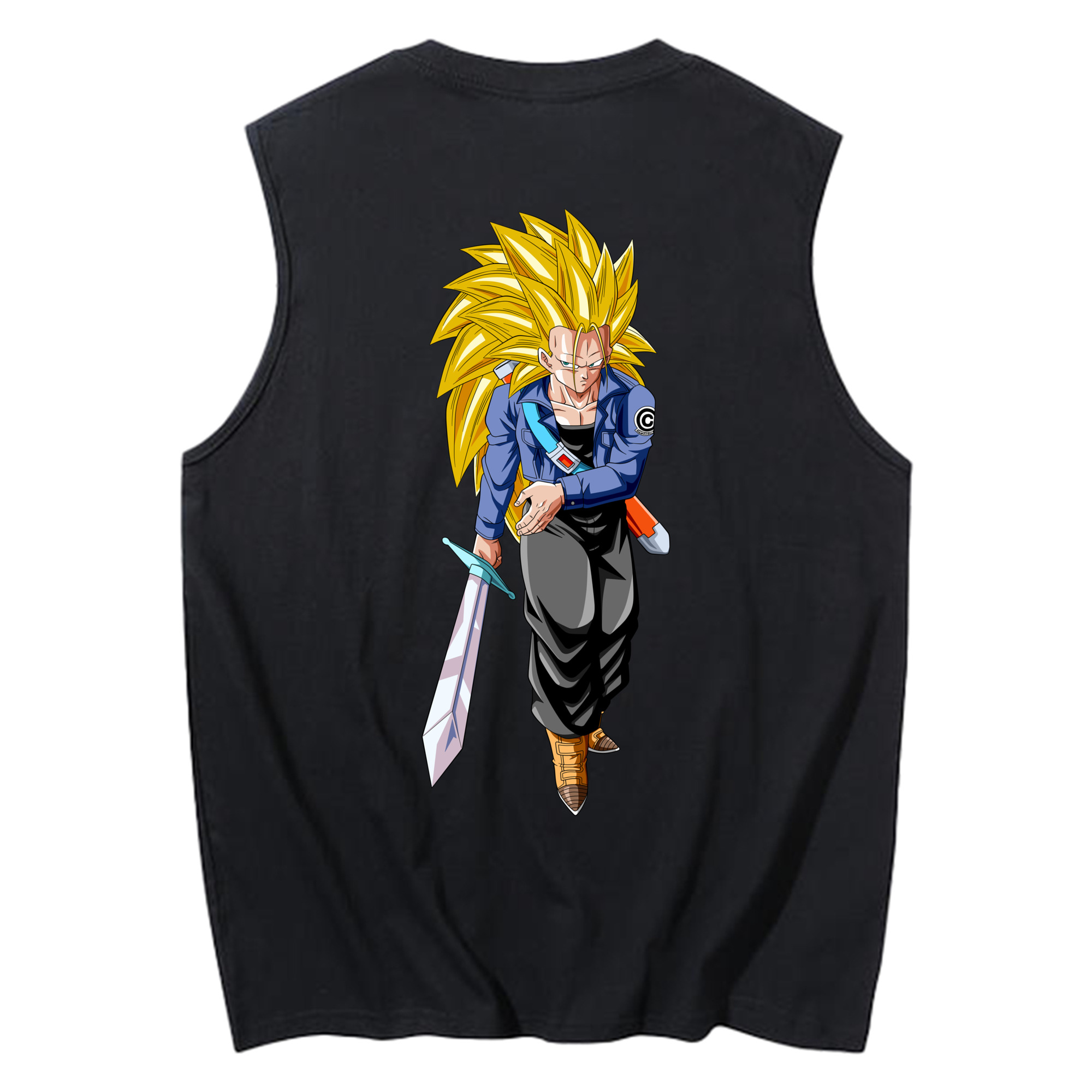（画像用） ドラゴンボール トランクス（Torankusu）DRAGON BALL Trunks コットン100％タンクトップ（背面プリント）