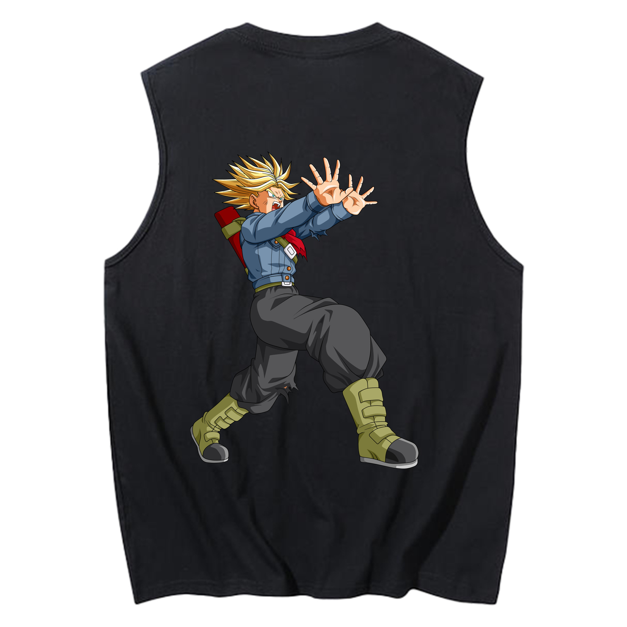 （画像用） ドラゴンボール トランクス（Torankusu）DRAGON BALL Trunks コットン100％タンクトップ（背面プリント）