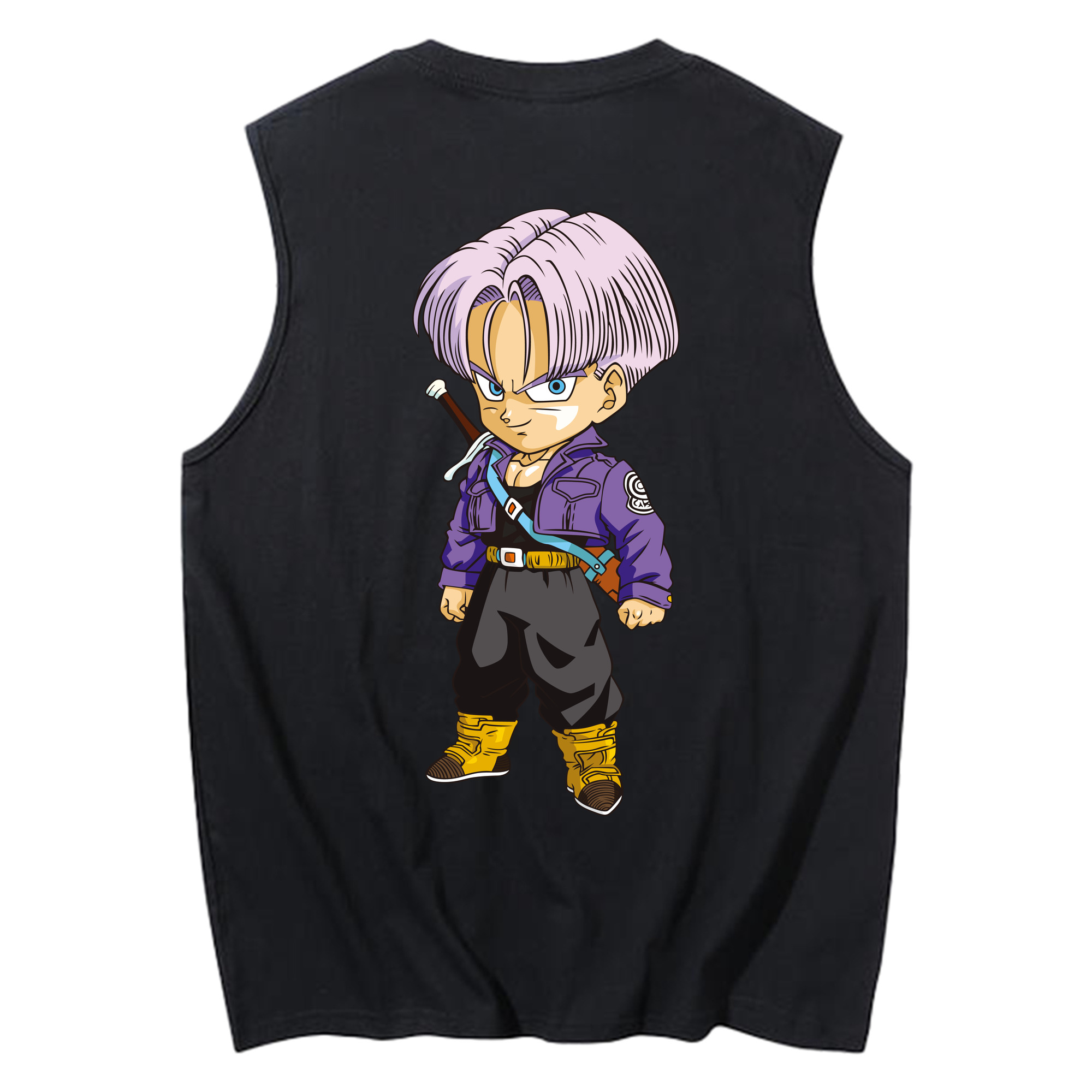 （画像用） ドラゴンボール トランクス（Torankusu）DRAGON BALL Trunks コットン100％タンクトップ（背面プリント）