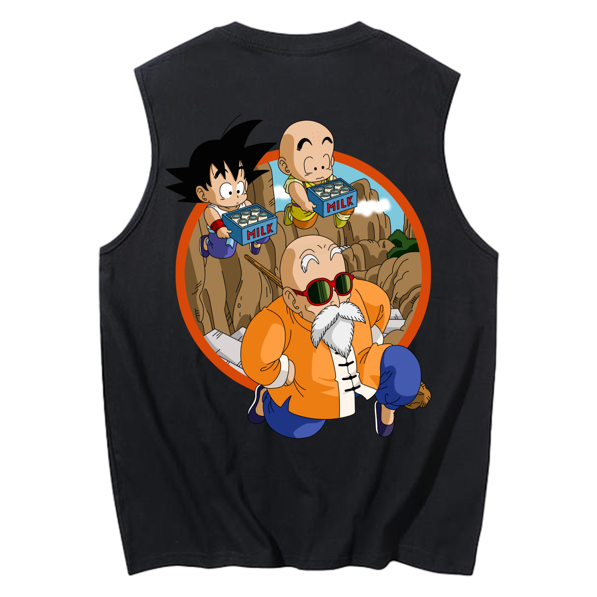 （画像用） ドラゴンボール 亀仙人（かめせんにん） DRAGON BALL Master Roshi Kame Sennin コットン100％タンクトップ（背面プリント）