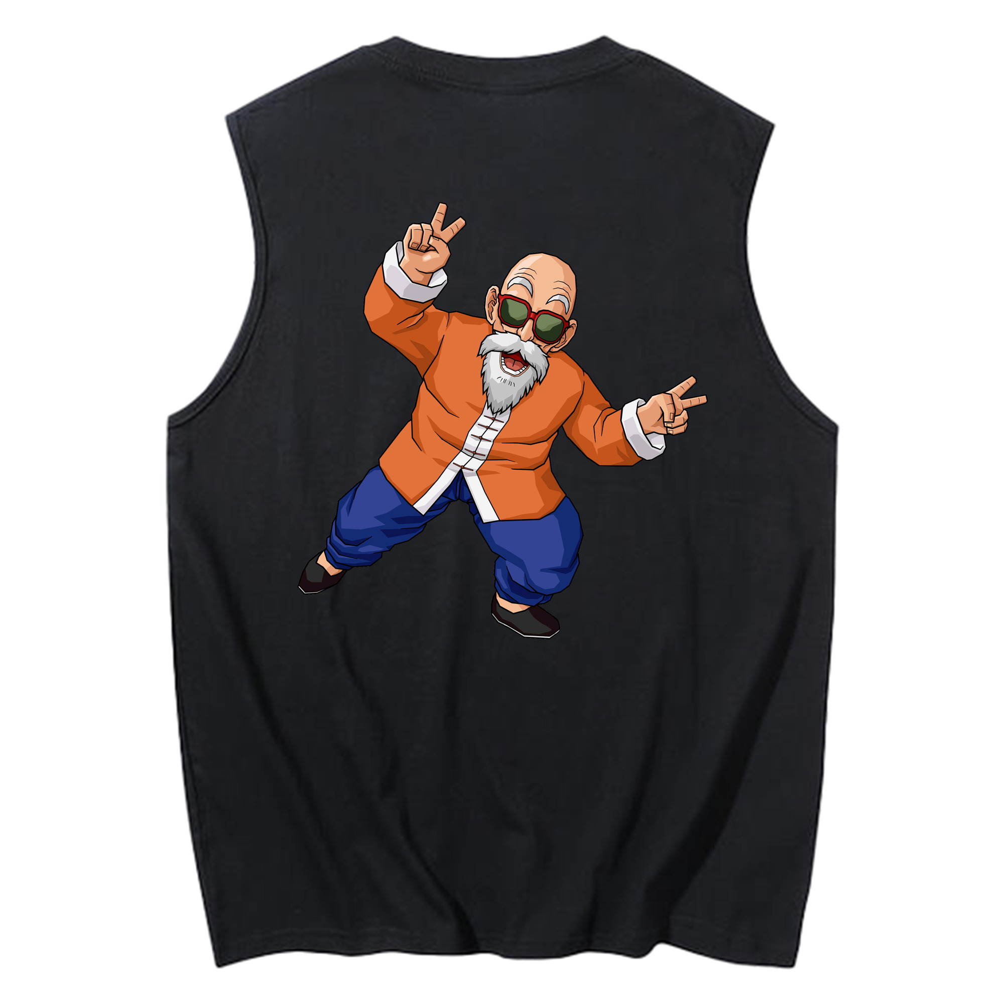 （画像用） ドラゴンボール 亀仙人（かめせんにん） DRAGON BALL Master Roshi Kame Sennin コットン100％タンクトップ（背面プリント）