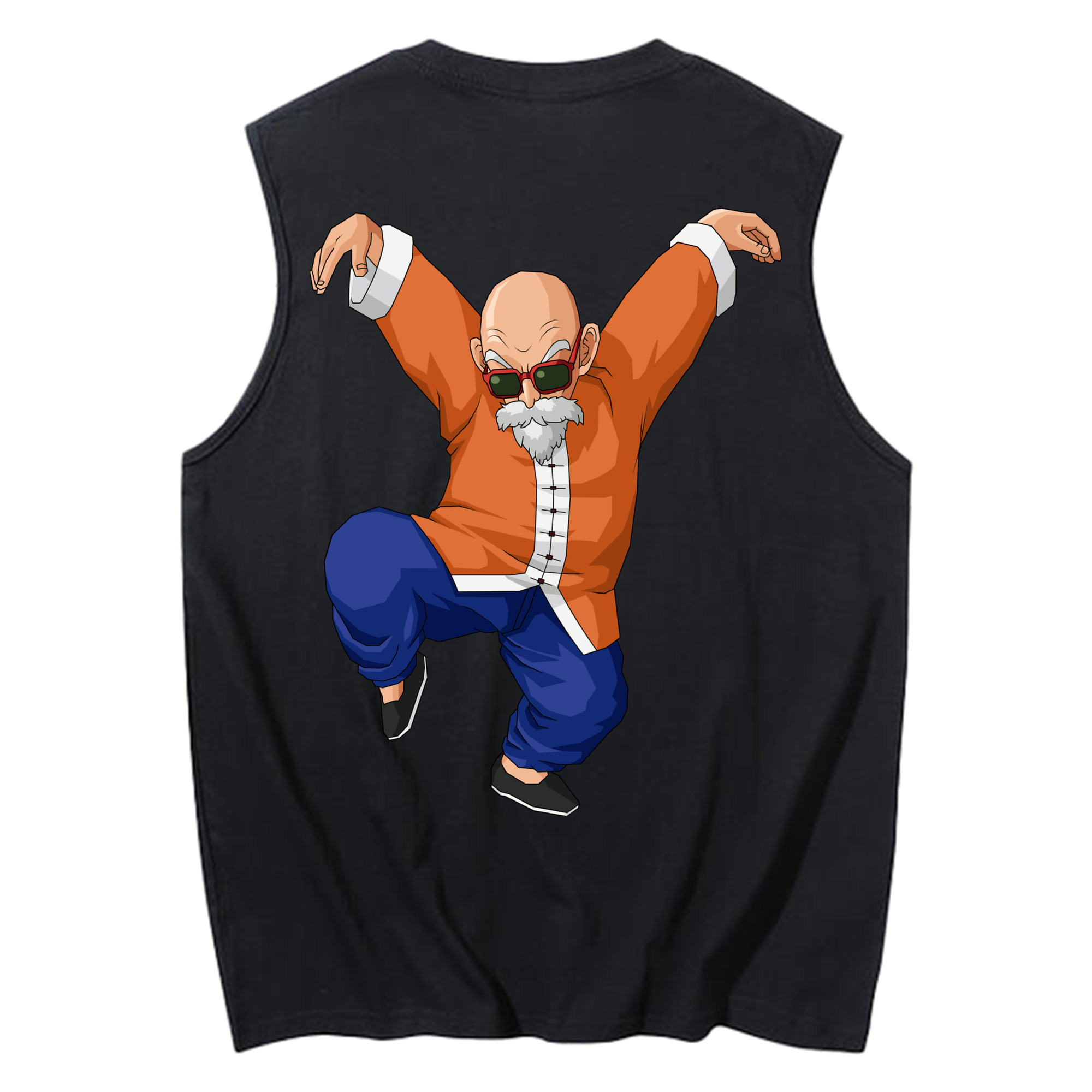 （画像用） ドラゴンボール 亀仙人（かめせんにん） DRAGON BALL Master Roshi Kame Sennin コットン100％タンクトップ（背面プリント）