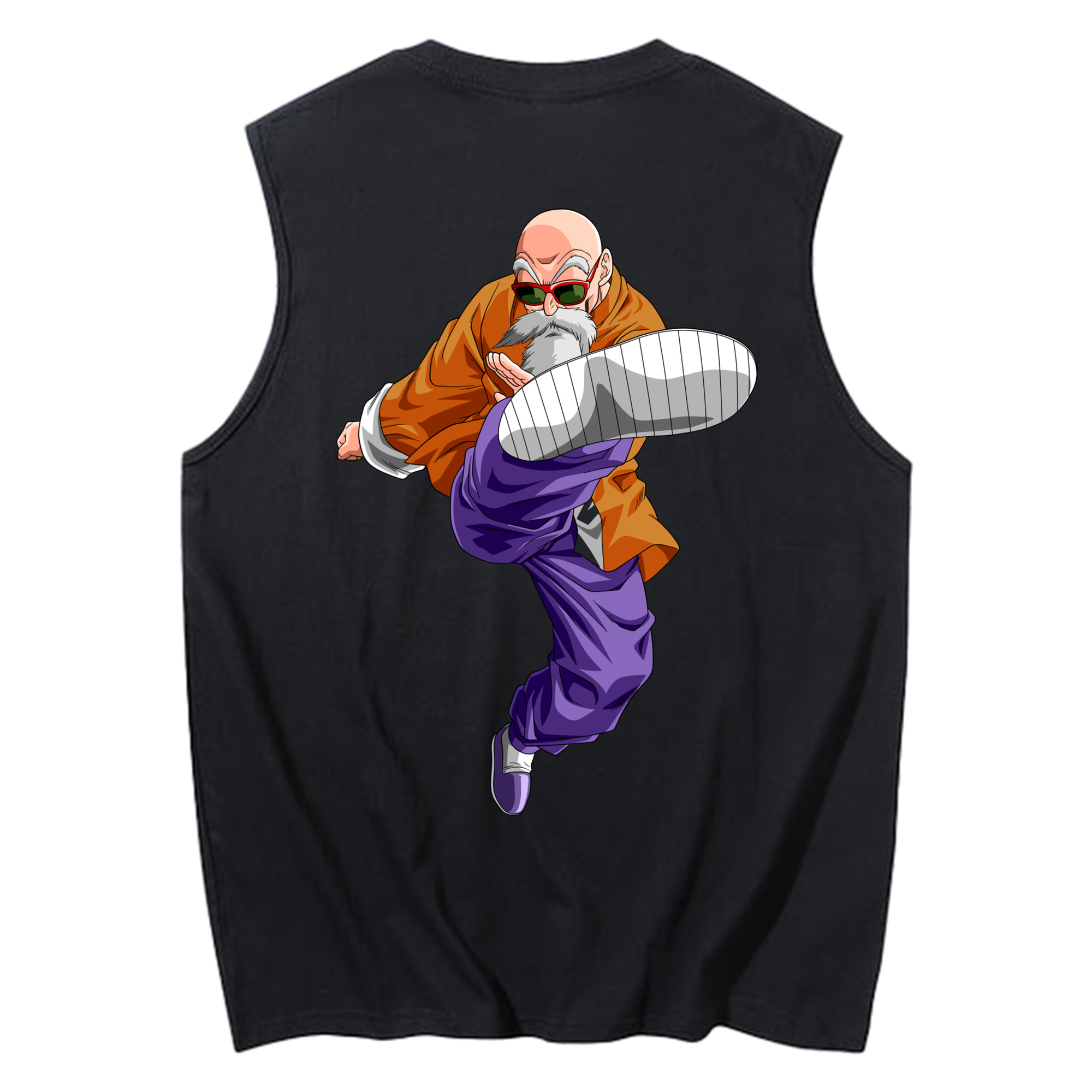 （画像用） ドラゴンボール 亀仙人（かめせんにん） DRAGON BALL Master Roshi Kame Sennin コットン100％タンクトップ（背面プリント）