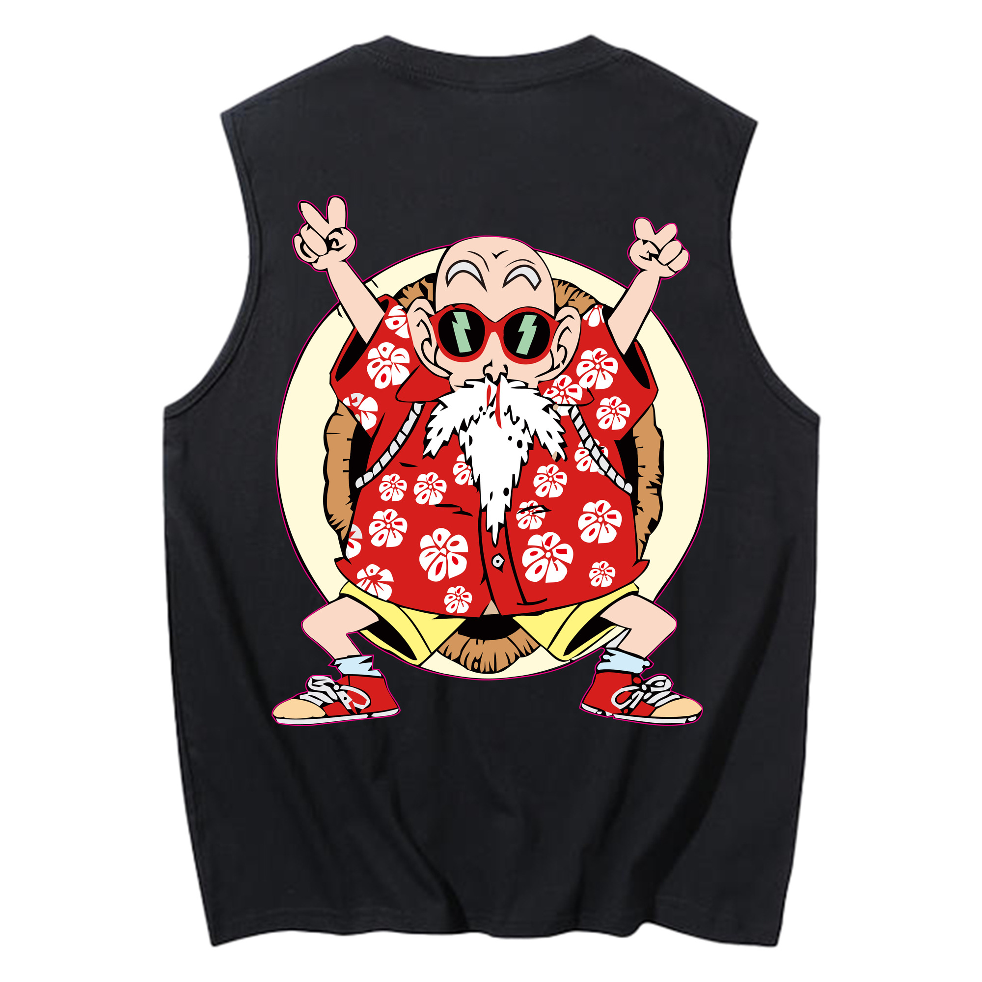 （画像用） ドラゴンボール 亀仙人（かめせんにん） DRAGON BALL Master Roshi Kame Sennin コットン100％タンクトップ（背面プリント）