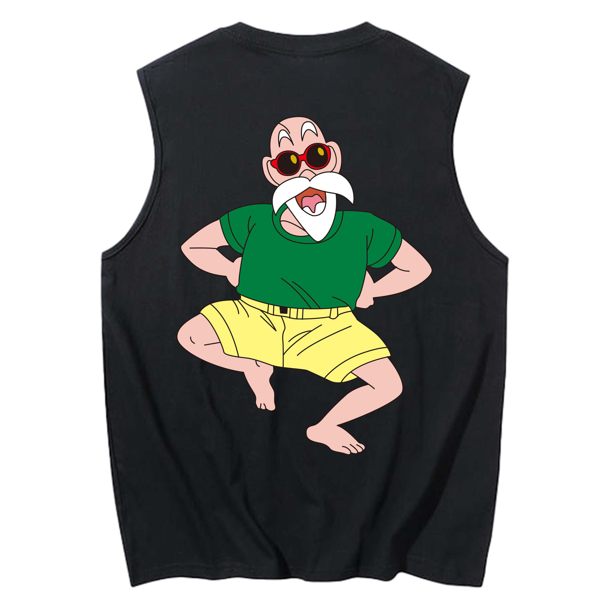 （画像用） ドラゴンボール 亀仙人（かめせんにん） DRAGON BALL Master Roshi Kame Sennin コットン100％タンクトップ（背面プリント）