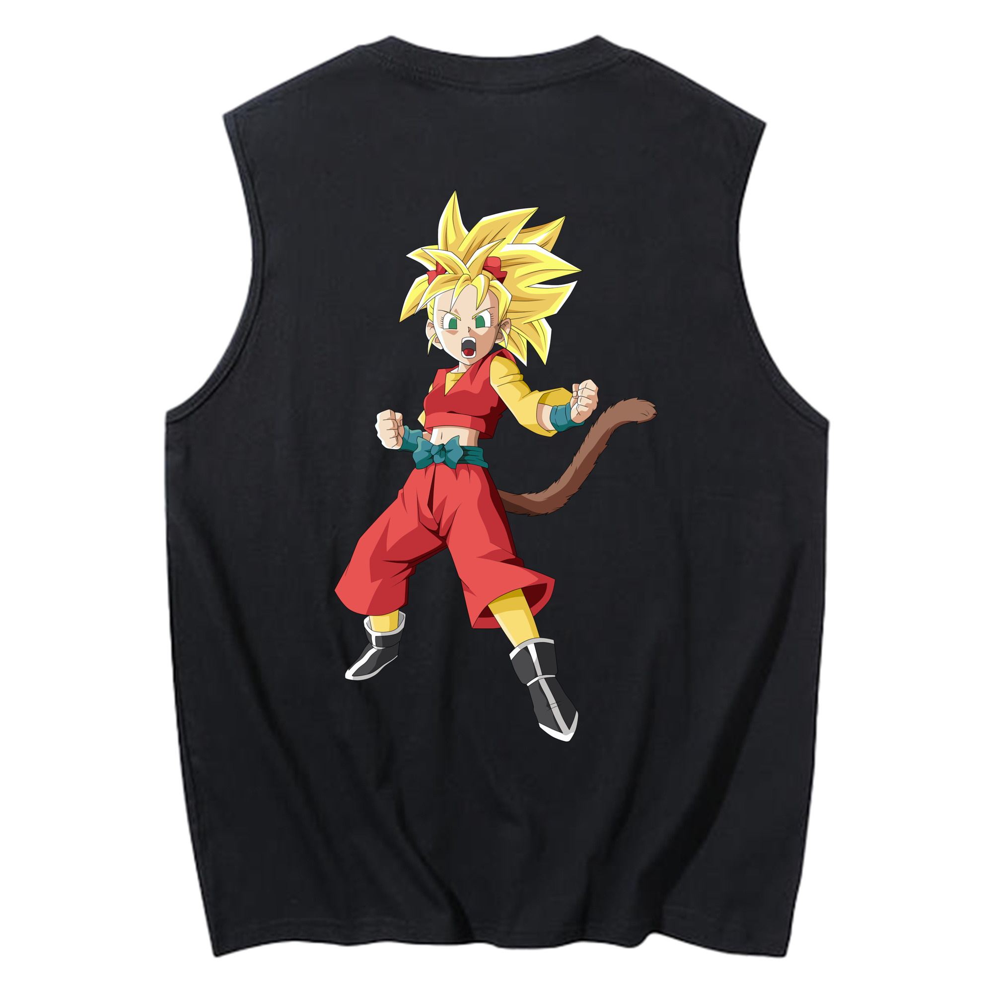 （画像用） ドラゴンボール カリフラ DRAGON BALL Caulifla コットン100％タンクトップ（背面プリント）