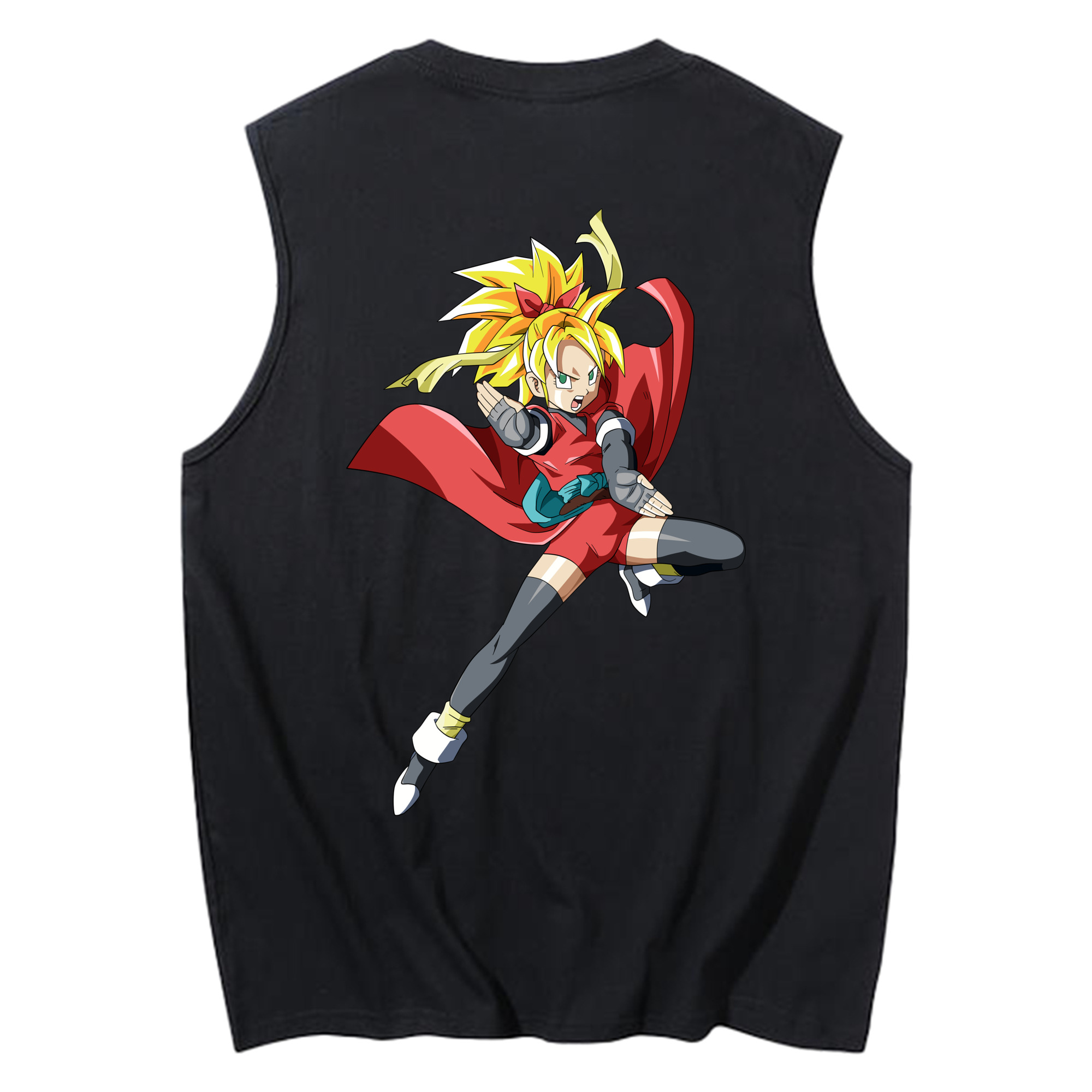 （画像用） ドラゴンボール カリフラ DRAGON BALL Caulifla コットン100％タンクトップ（背面プリント）