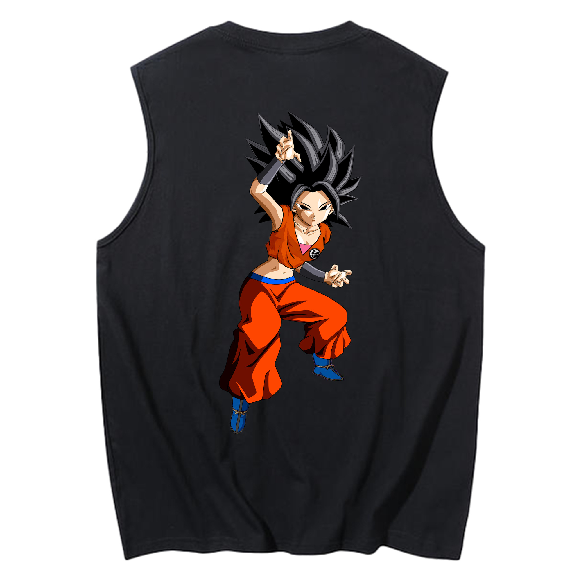 （画像用） ドラゴンボール カリフラ DRAGON BALL Caulifla コットン100％タンクトップ（背面プリント）