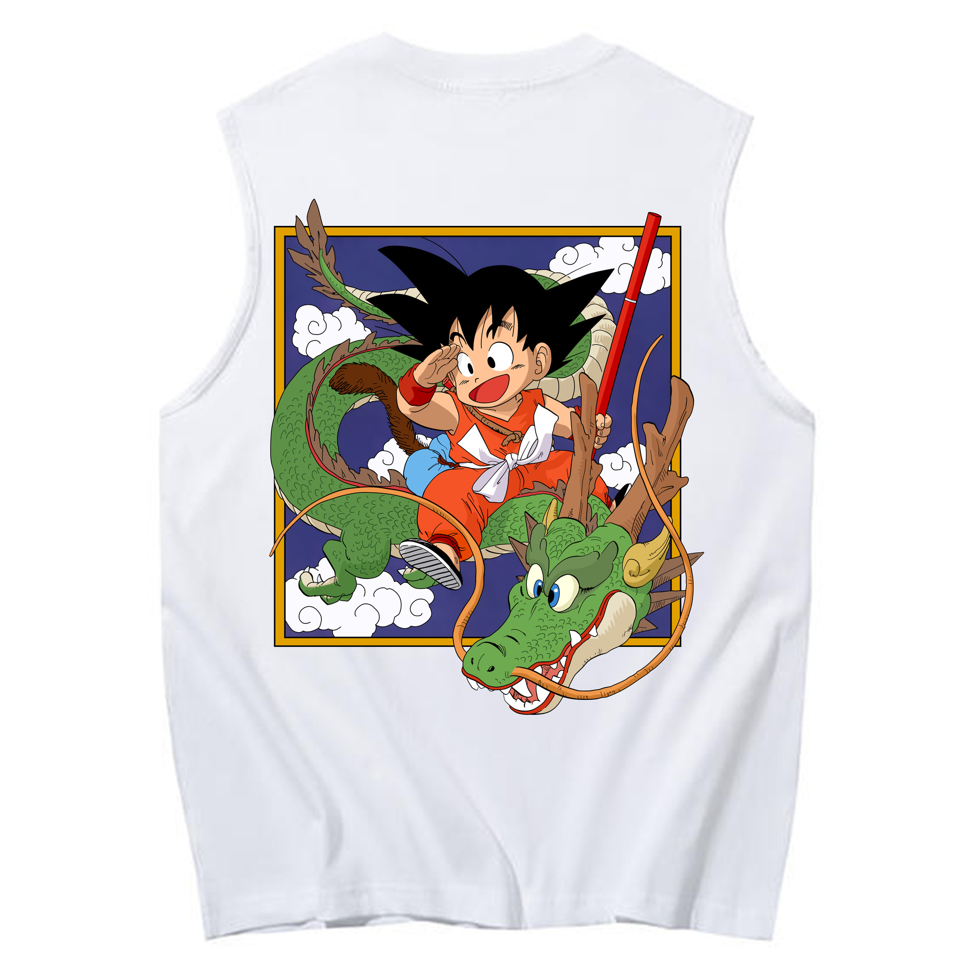 （画像用） ドラゴンボール 孫悟空（そん ごくう）Son Goku カカロット DRAGON BALL Kakarotto コットン100％タンクトップ（背面プリント）