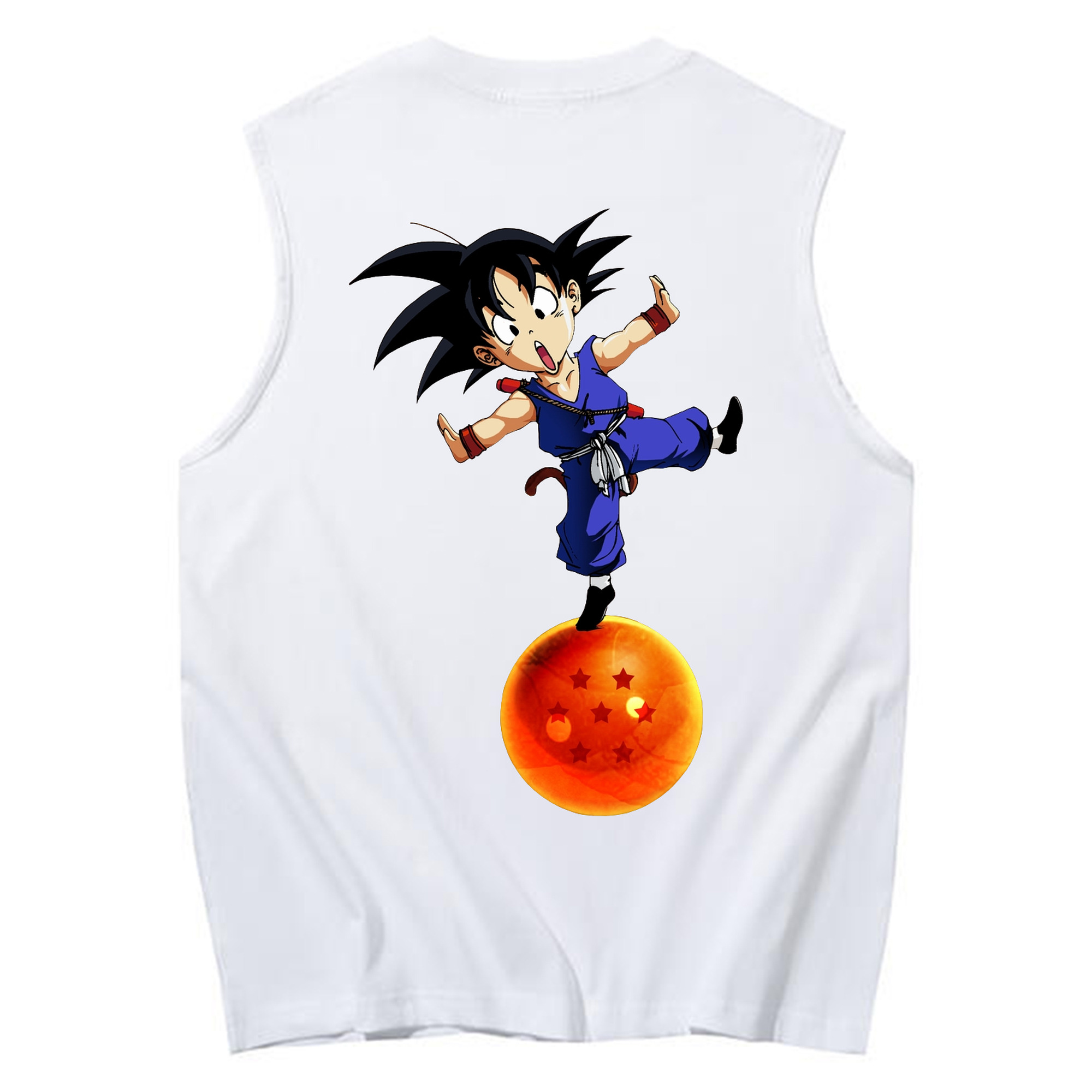 （画像用） ドラゴンボール 孫悟空（そん ごくう）Son Goku カカロット DRAGON BALL Kakarotto コットン100％タンクトップ（背面プリント）