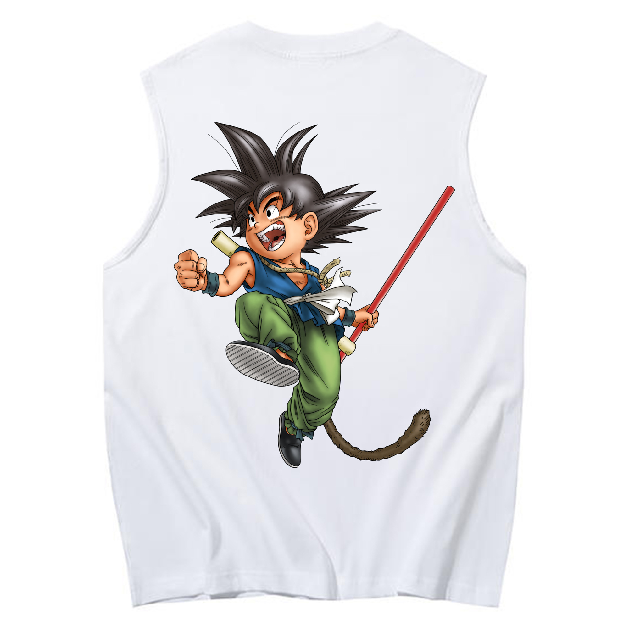 （画像用） ドラゴンボール 孫悟空（そん ごくう）Son Goku カカロット DRAGON BALL Kakarotto コットン100％タンクトップ（背面プリント）