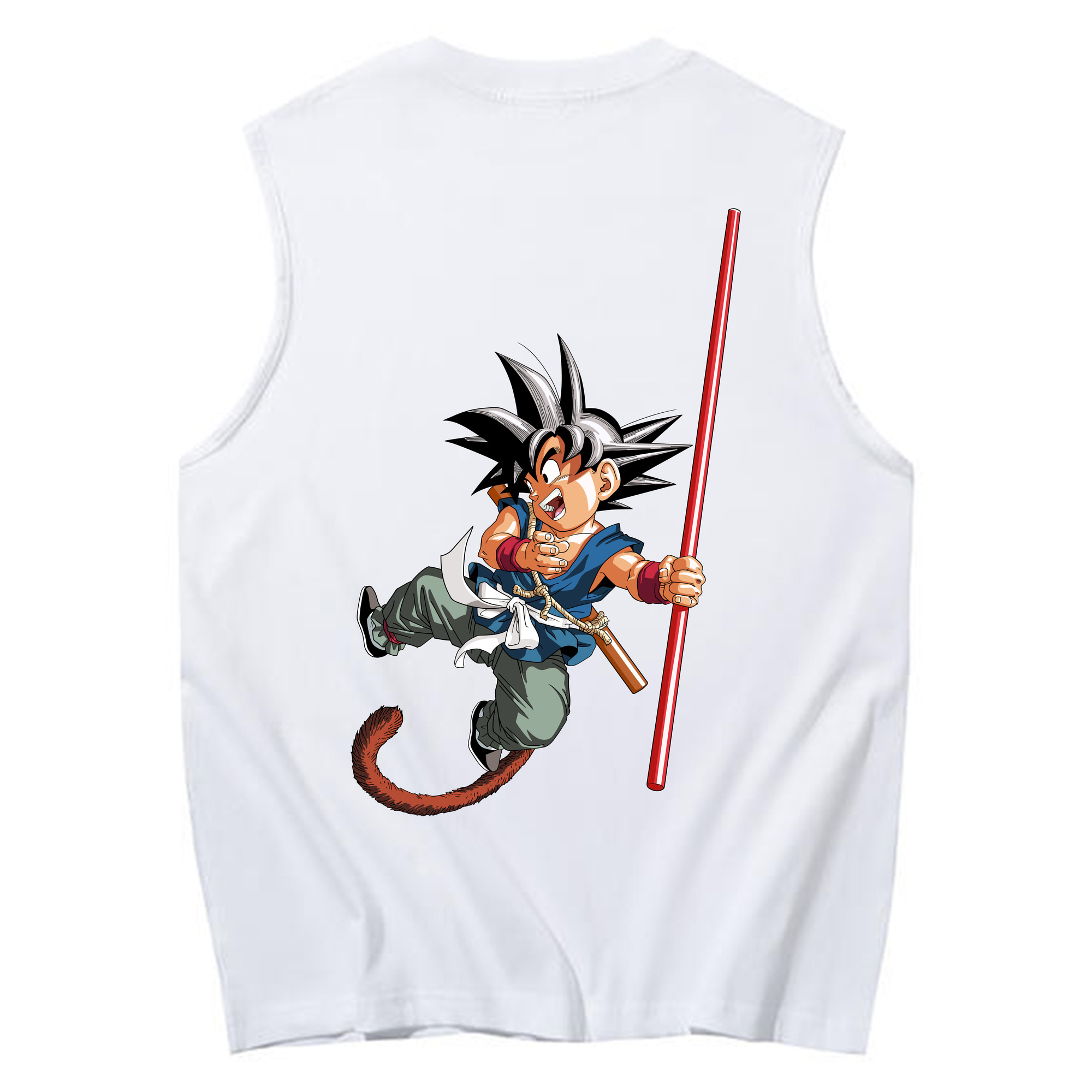 （画像用） ドラゴンボール 孫悟空（そん ごくう）Son Goku カカロット DRAGON BALL Kakarotto コットン100％タンクトップ（背面プリント）