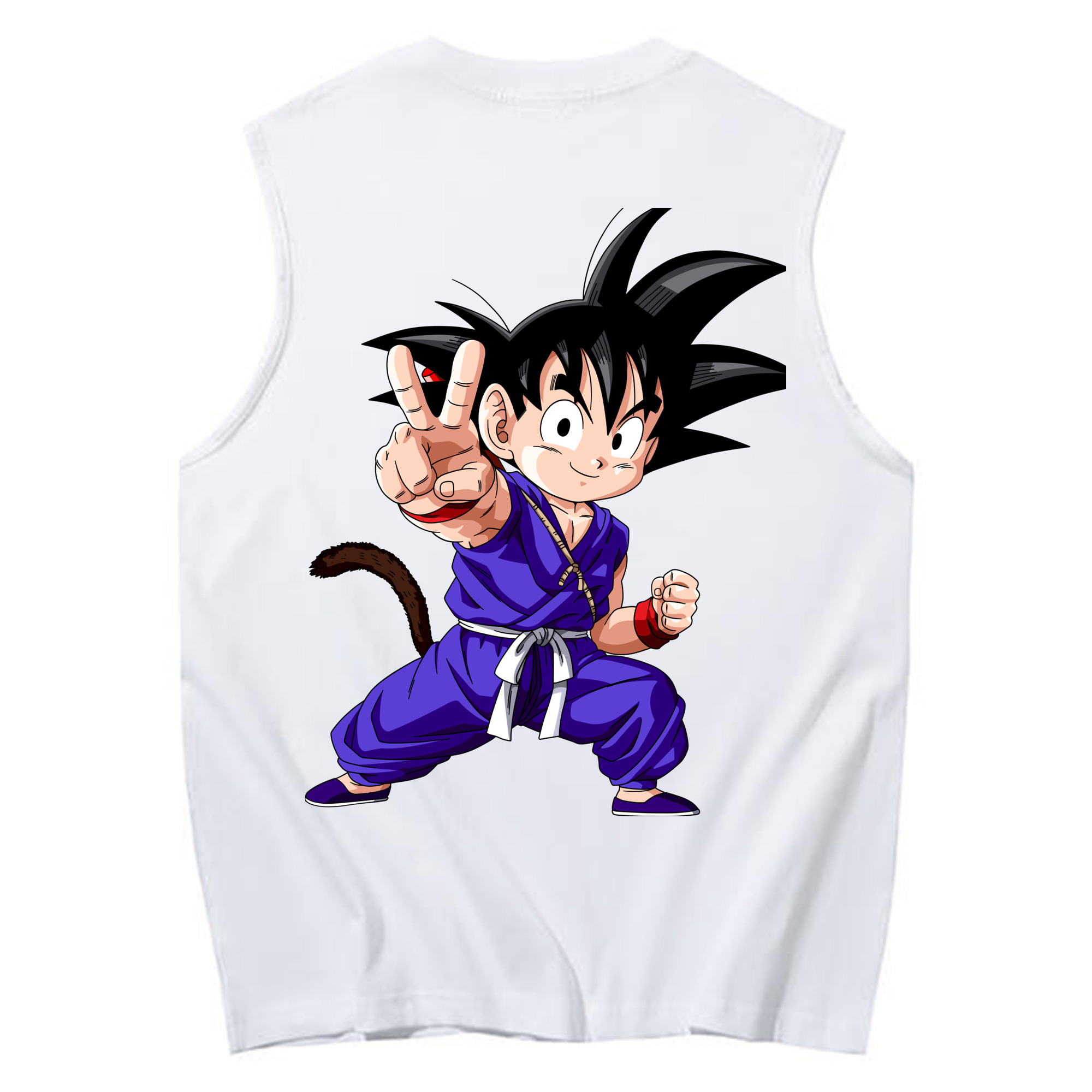 （画像用） ドラゴンボール 孫悟空（そん ごくう）Son Goku カカロット DRAGON BALL Kakarotto コットン100％タンクトップ（背面プリント）