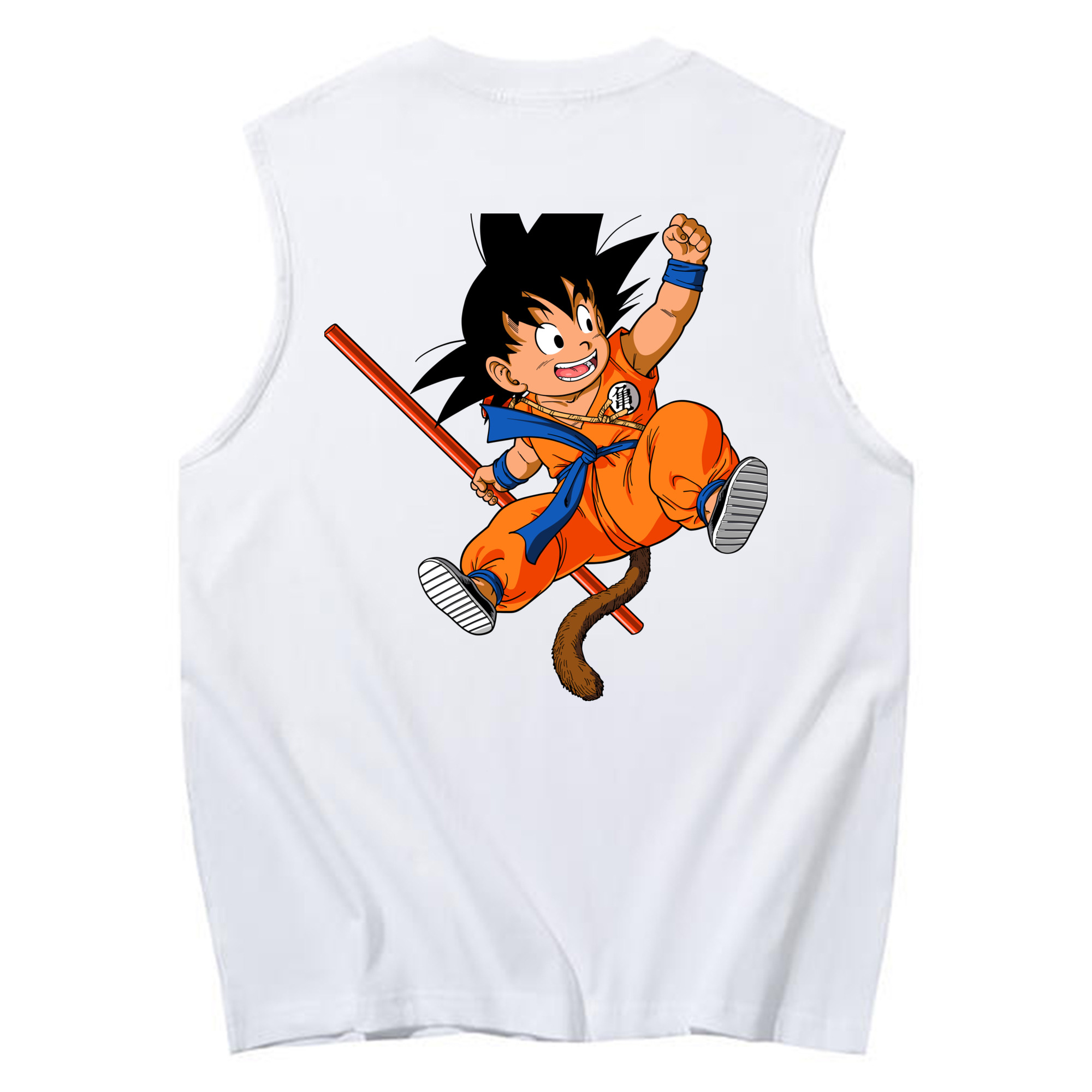 （画像用） ドラゴンボール 孫悟空（そん ごくう）Son Goku カカロット DRAGON BALL Kakarotto コットン100％タンクトップ（背面プリント）