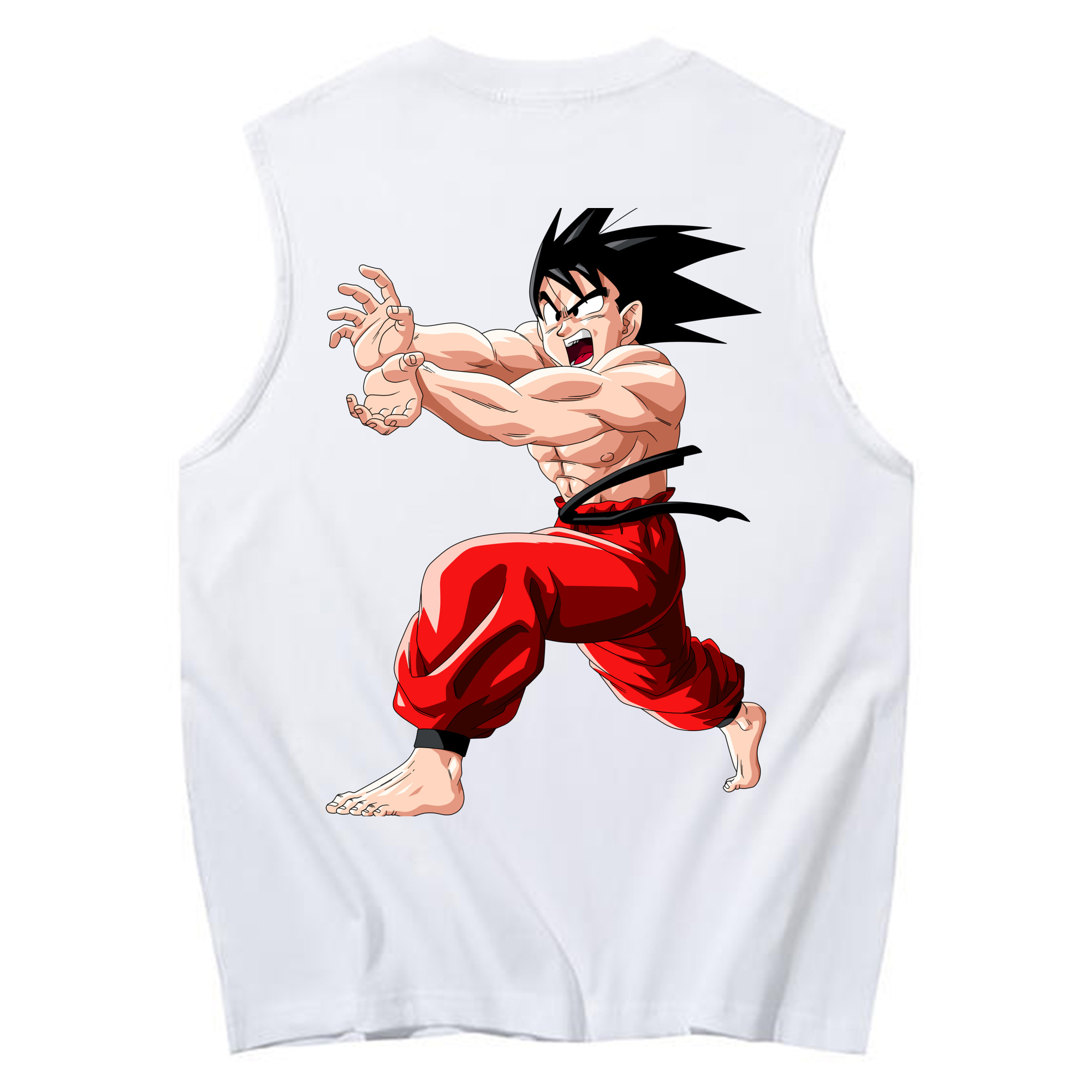 （画像用） ドラゴンボール 孫悟空（そん ごくう）Son Goku カカロット DRAGON BALL Kakarotto コットン100％タンクトップ（背面プリント）