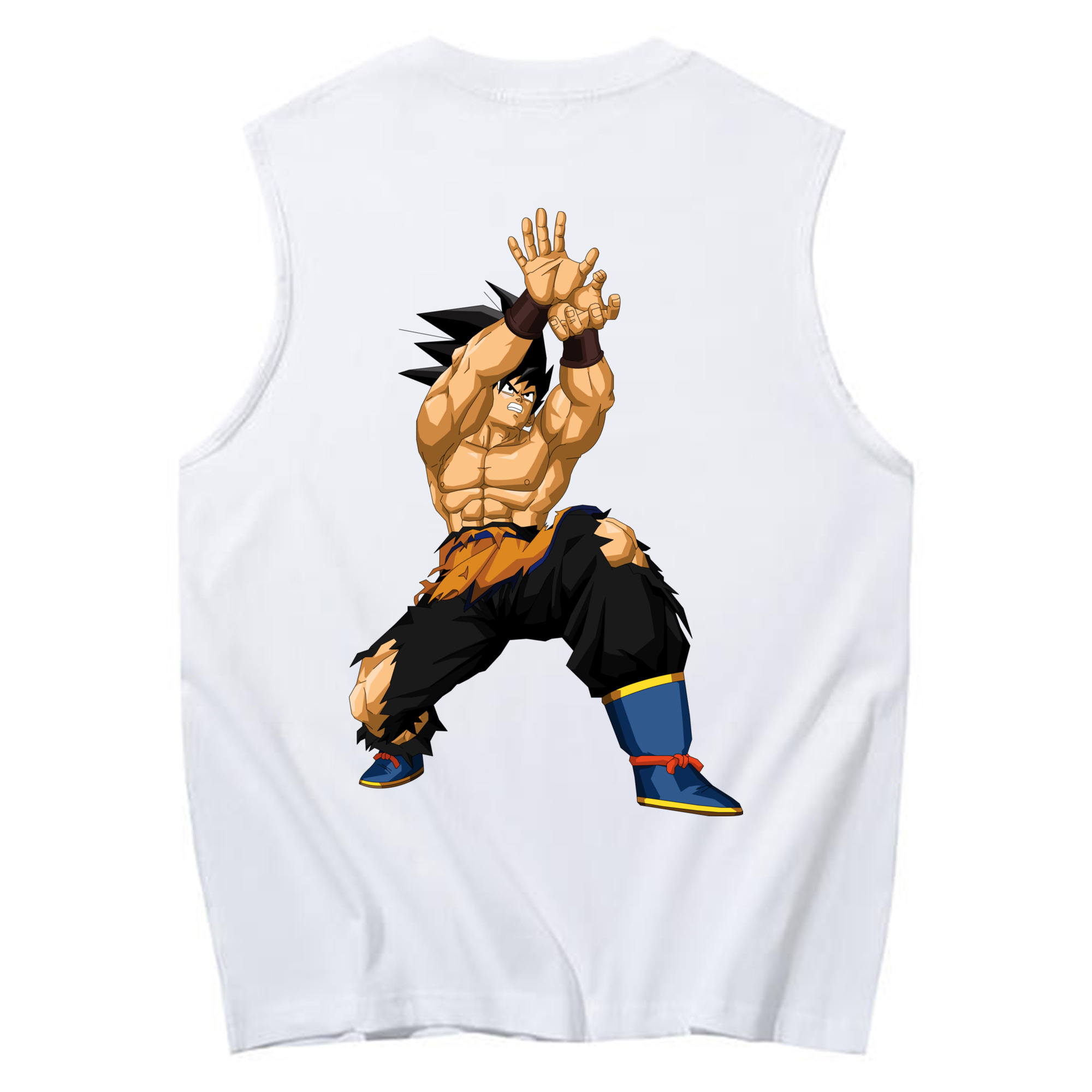 （画像用） ドラゴンボール 孫悟空（そん ごくう）Son Goku カカロット DRAGON BALL Kakarotto コットン100％タンクトップ（背面プリント）